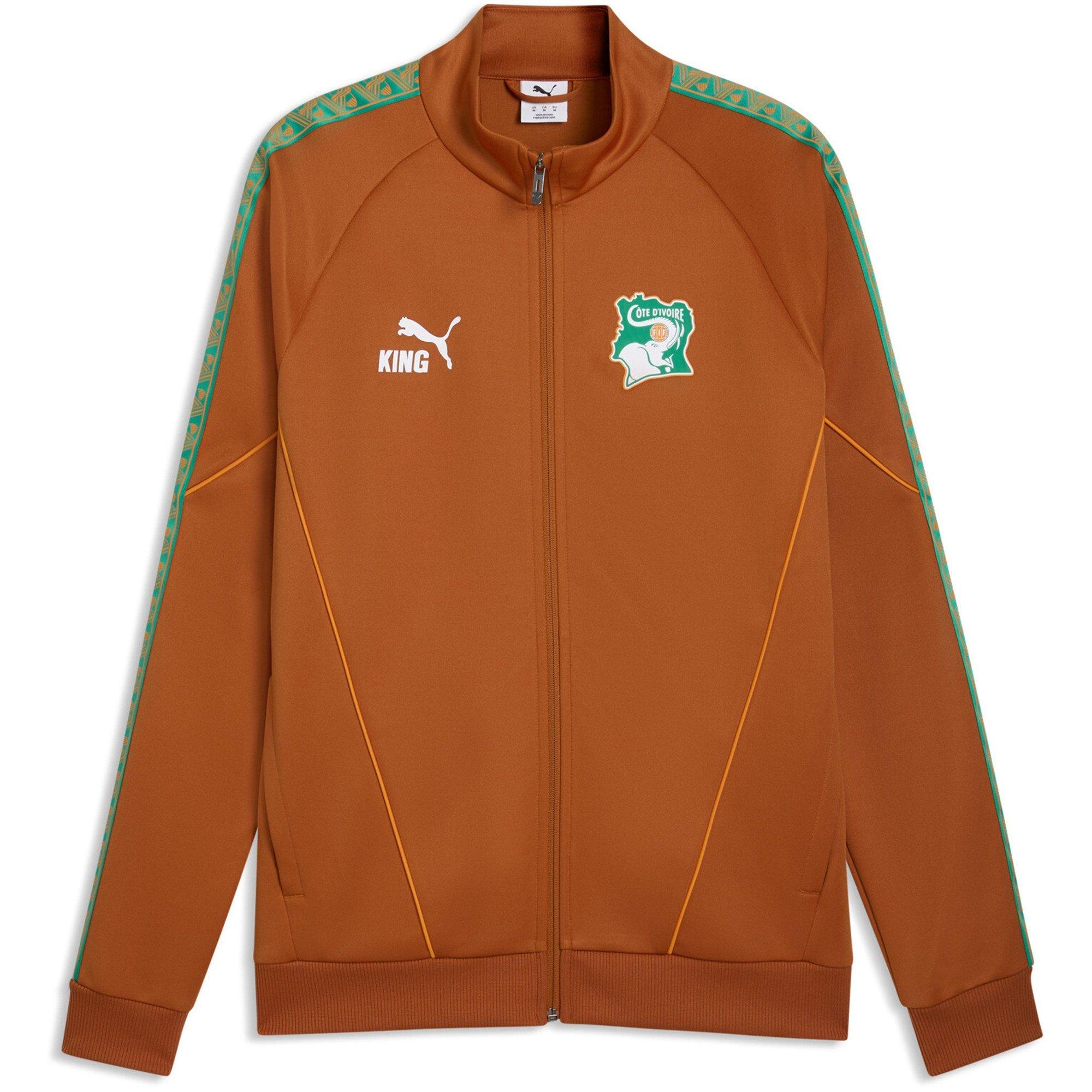 Puma Men's Ivory Coast Tracksuit Top World Cup 2026 - Brown/White - L