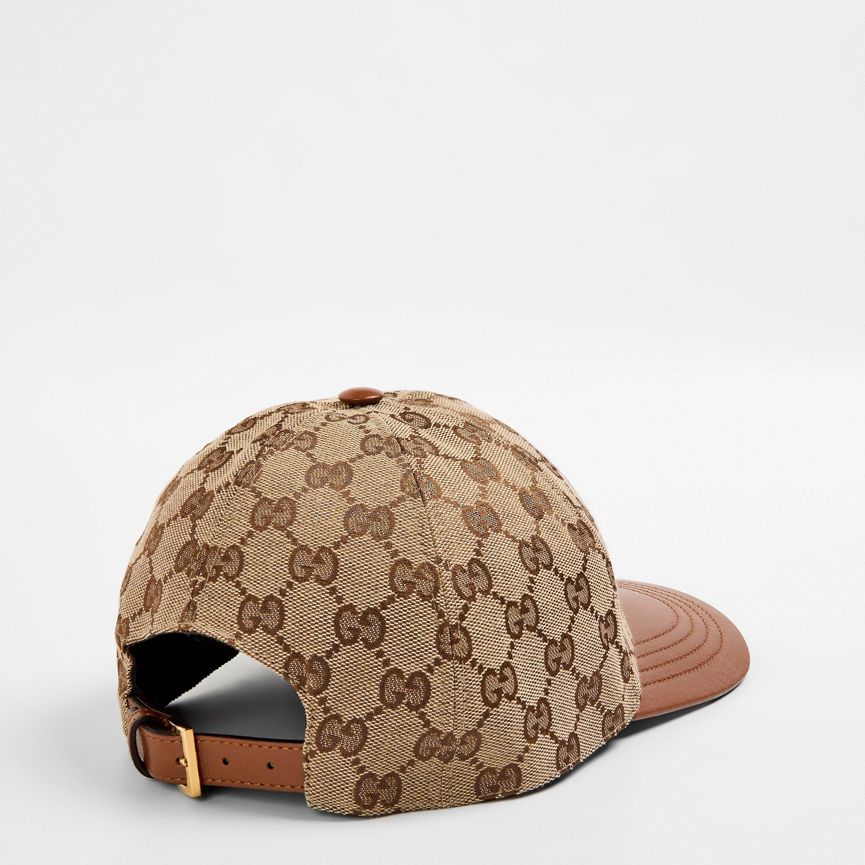 Beige - Gucci - Women's Canvas Leather Baseball Cap - 2