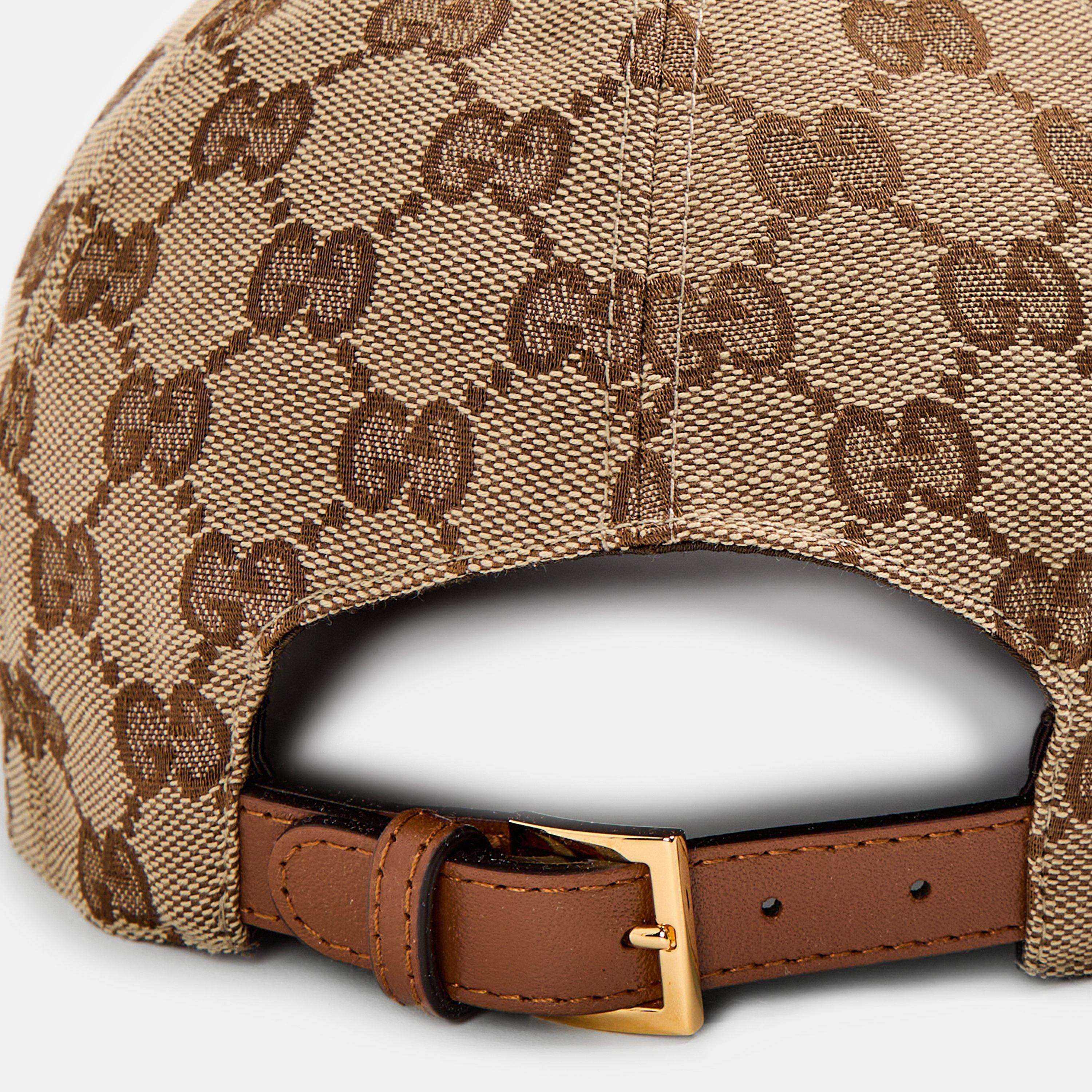 Beige - Gucci - Women's Canvas Leather Baseball Cap - 4