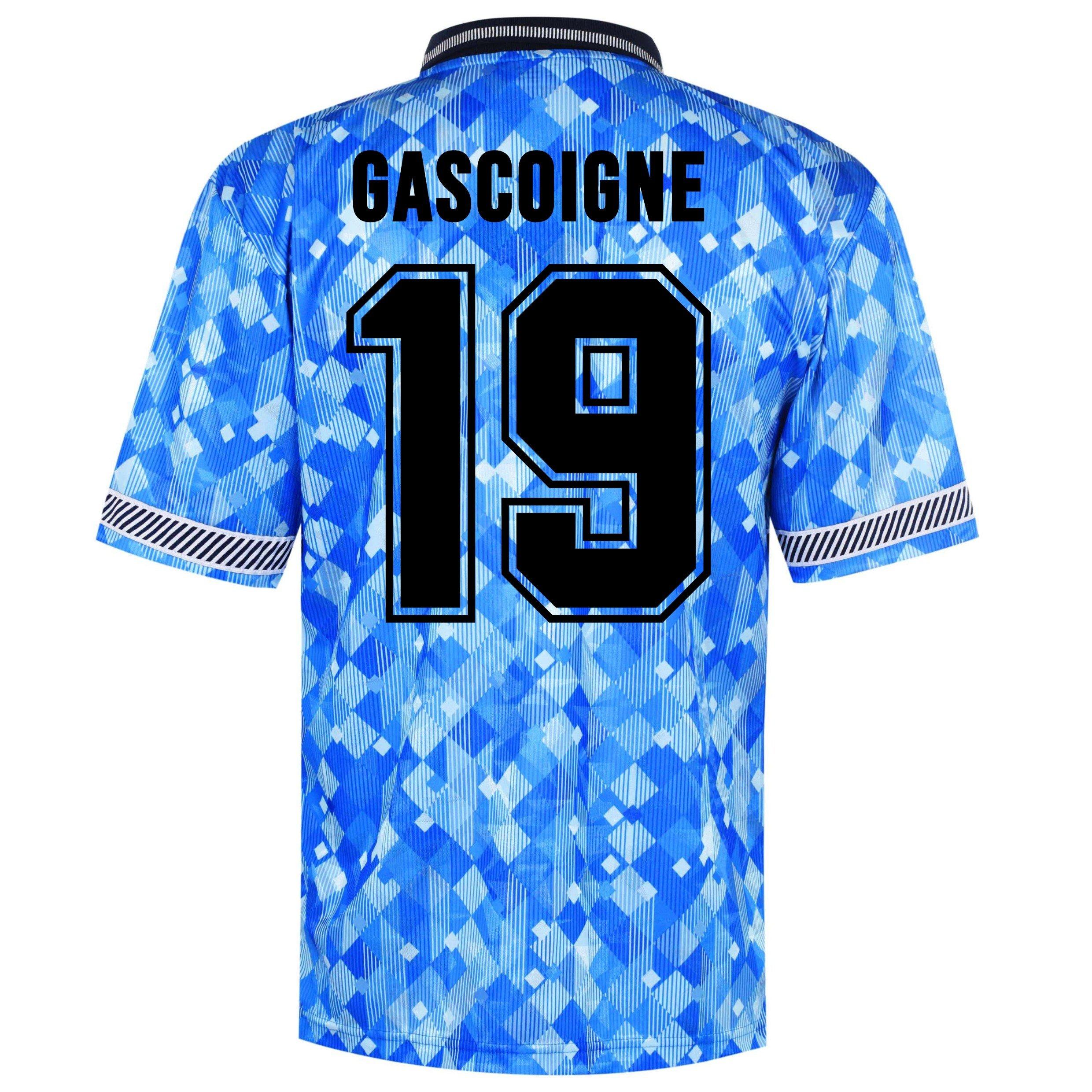 Gascoigne 19 - Score Draw - Score Draw Mens Gascoigne 19 England 1990 Home Retro Shirt - 1