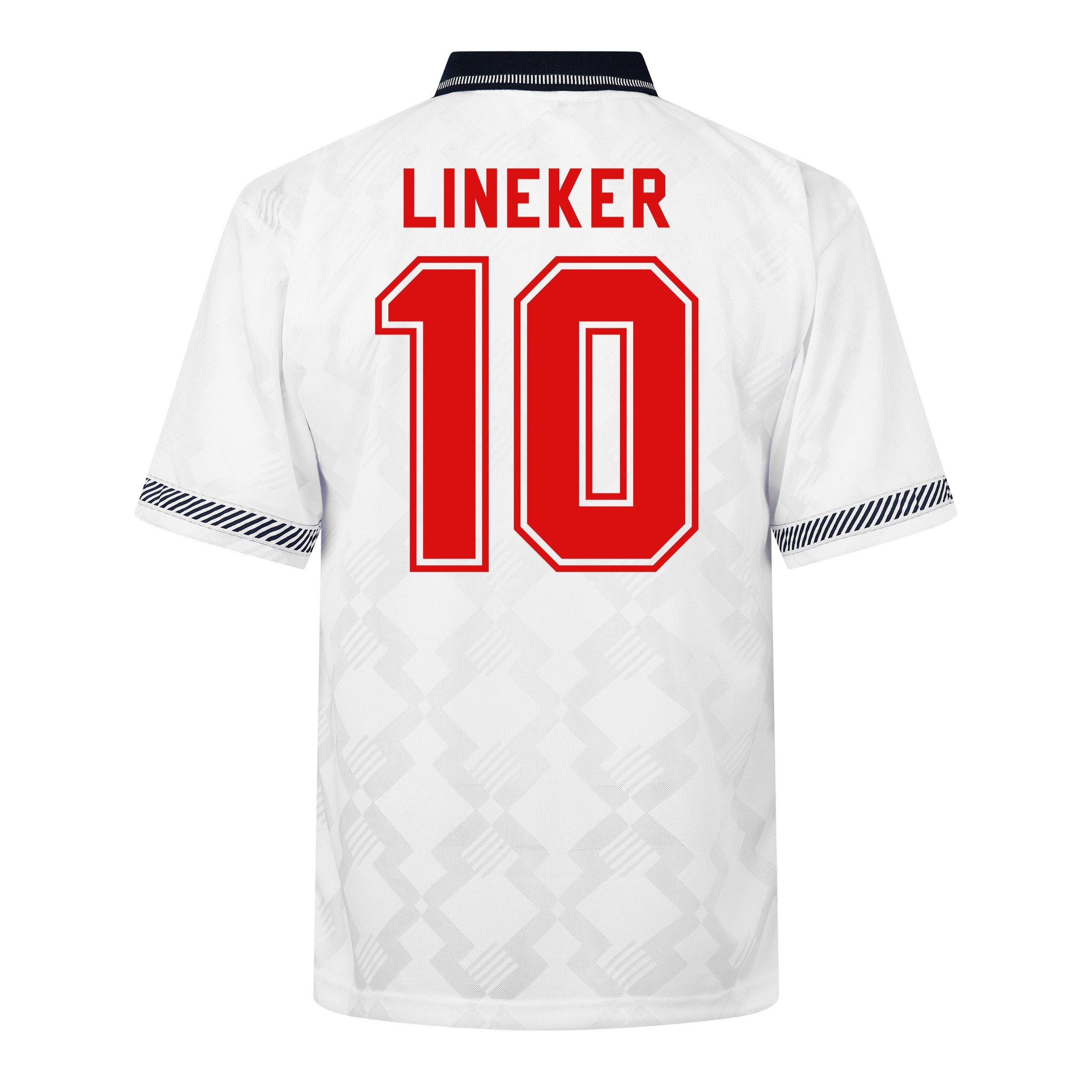 Lineker 10 - Score Draw - Score Draw Mens Lineker 10 England 1990 Retro Shirt Home - 1