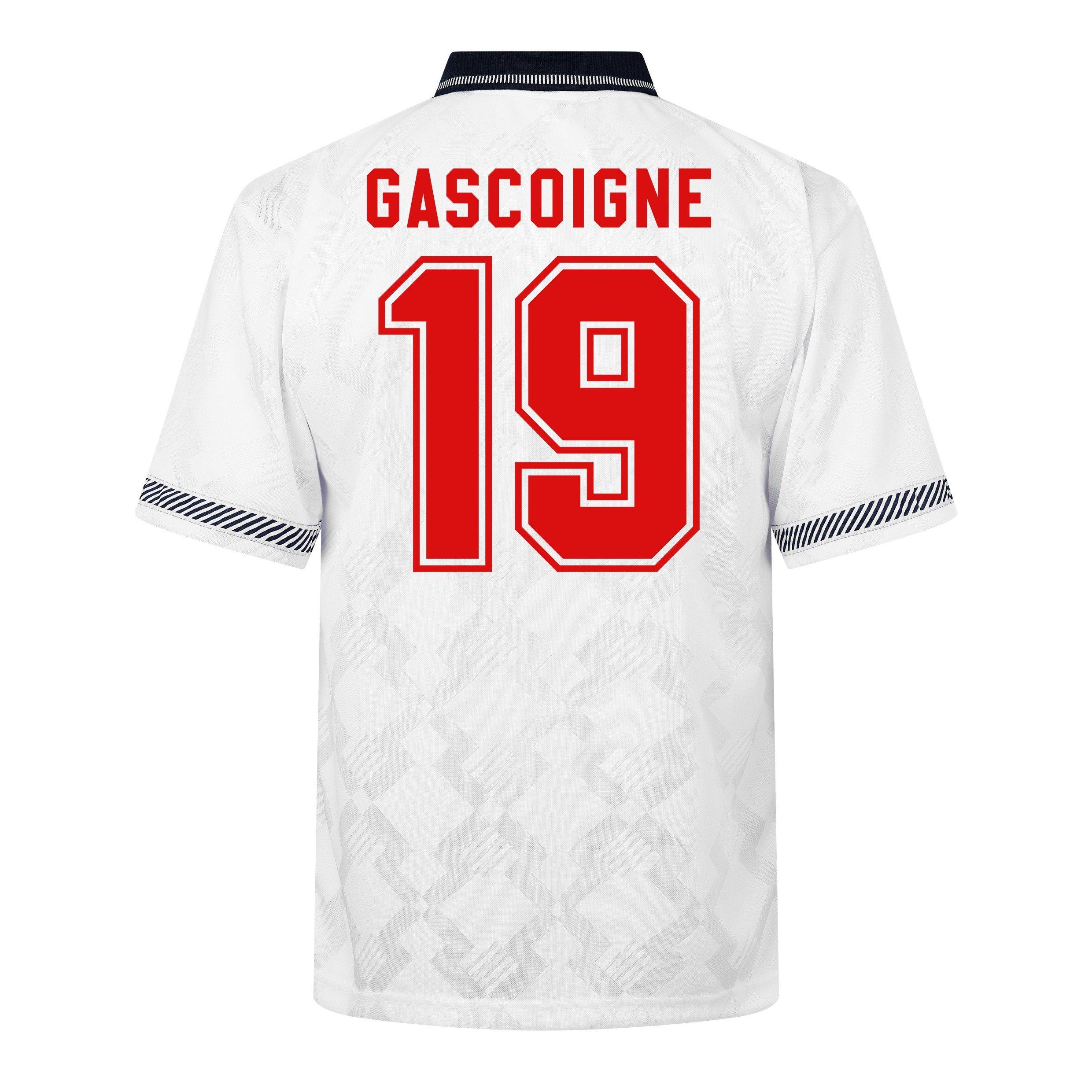 Gascoigne 19 - Score Draw - Score Draw Paul Gascoigne Retro england shirt 1990 - 1