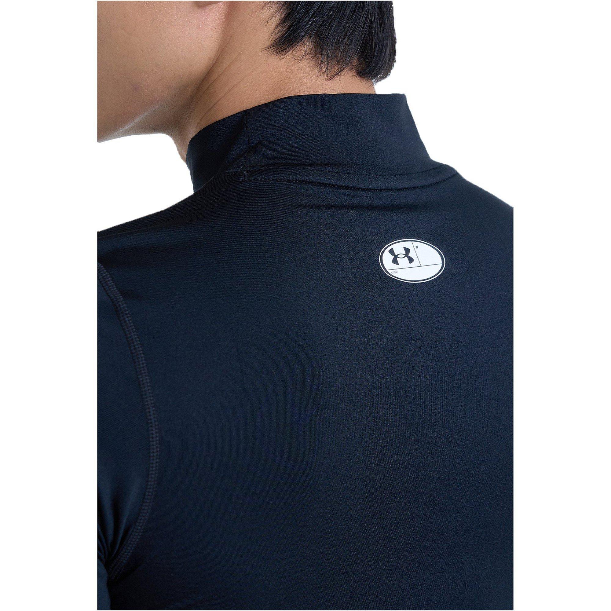 Black/White - Under Armour - Competition Mock Neck Licensed Baselayer Top - 13