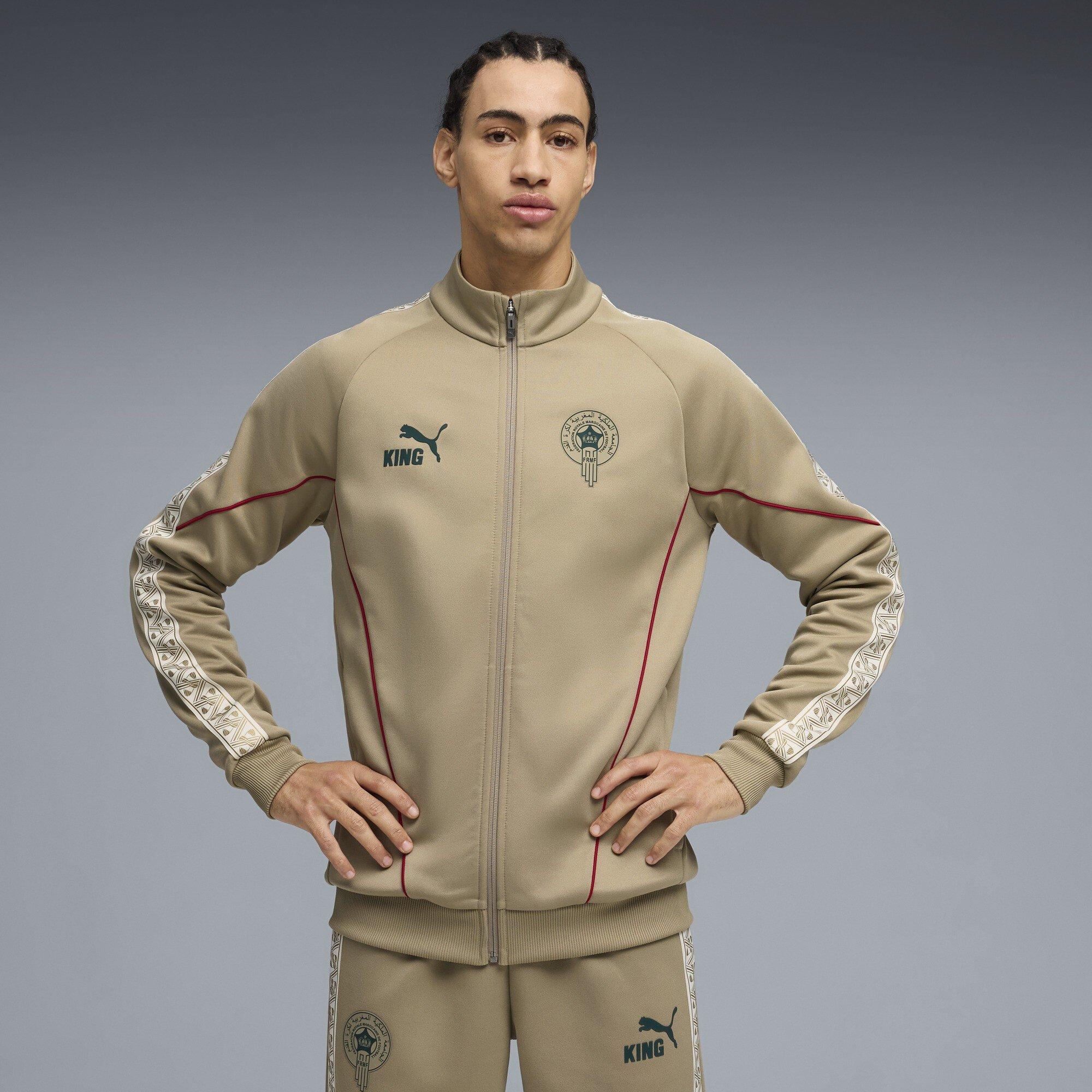 Beige/Groen - Puma - Men's Morocco International Licensed Tracksuit Top - 3