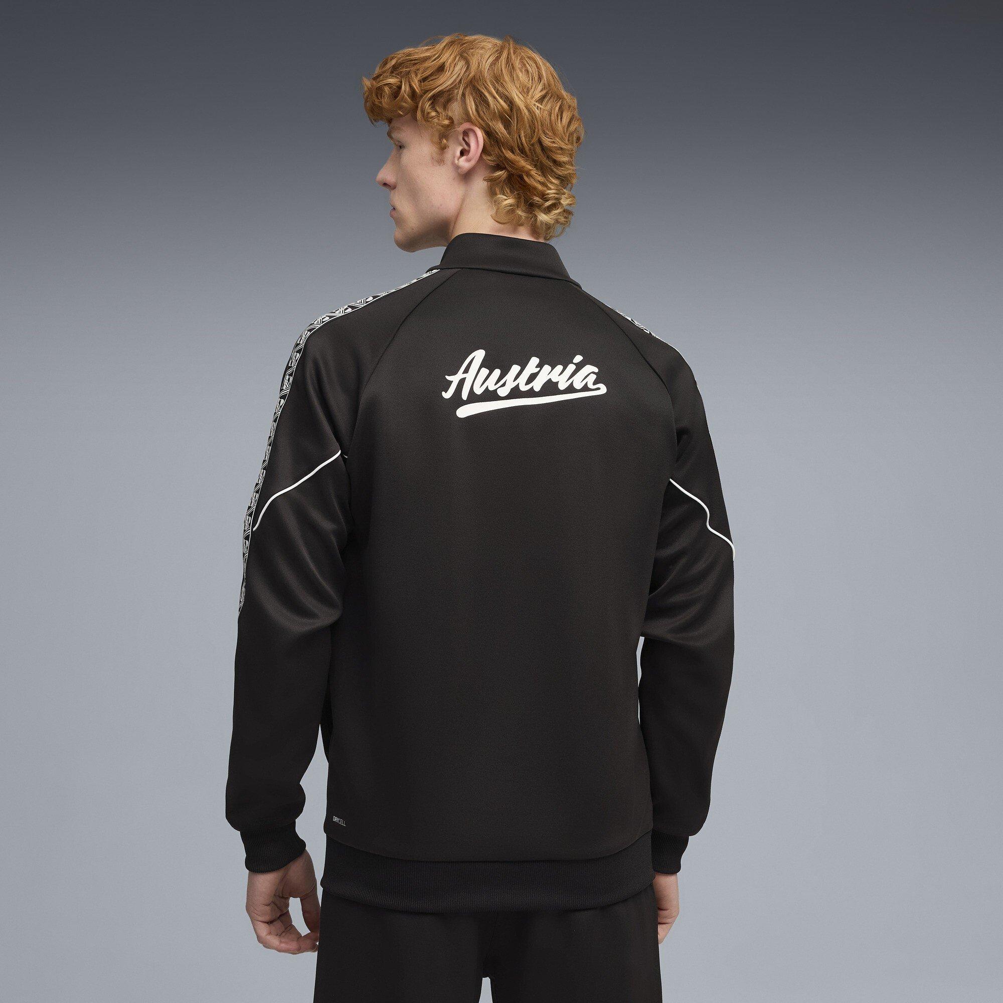 Zwart/Wit - Puma - Men's Austria International Licensed Tracksuit Top - 4