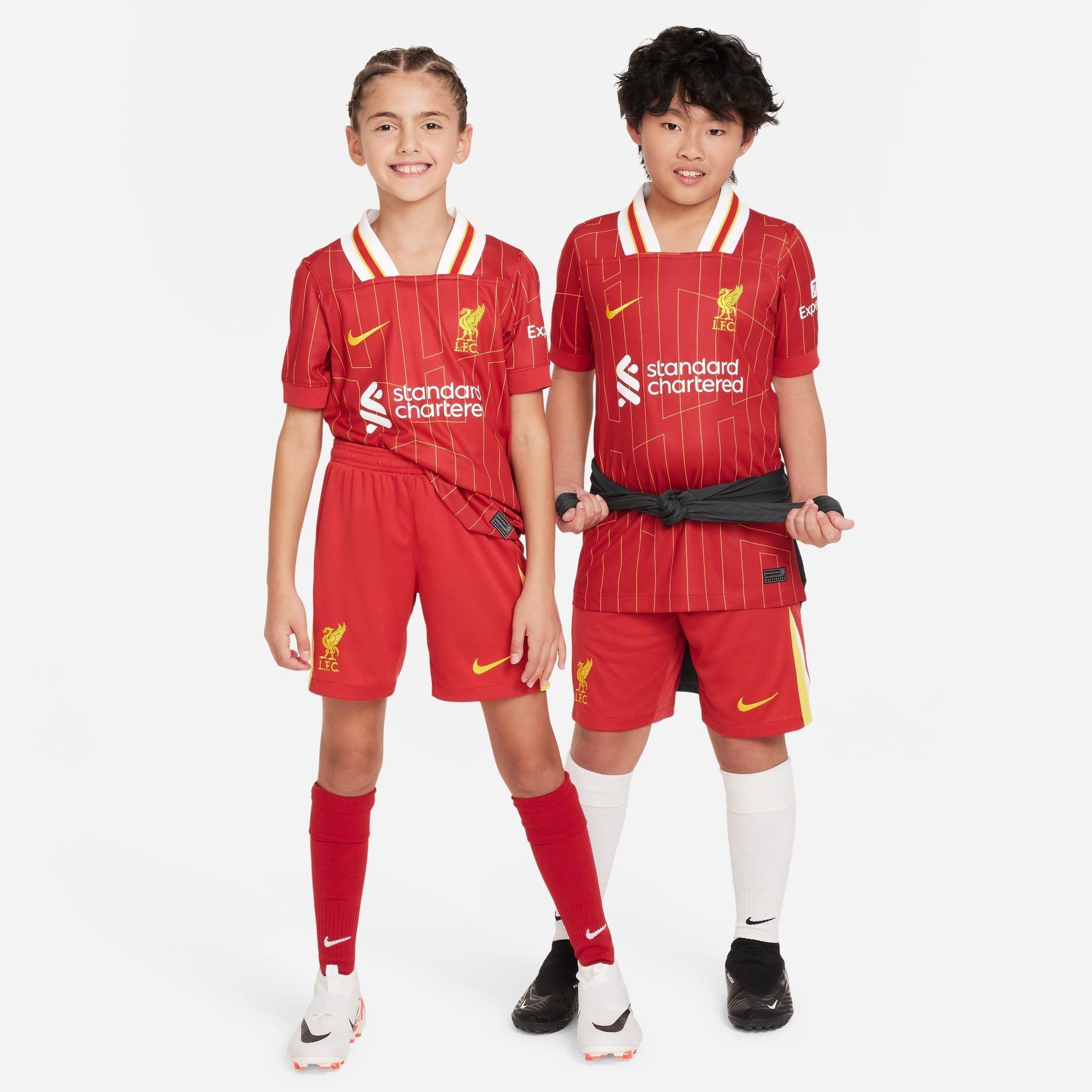 Crvena - Nike - Liverpool Home Shorts 2024 2025 Juniors - 5