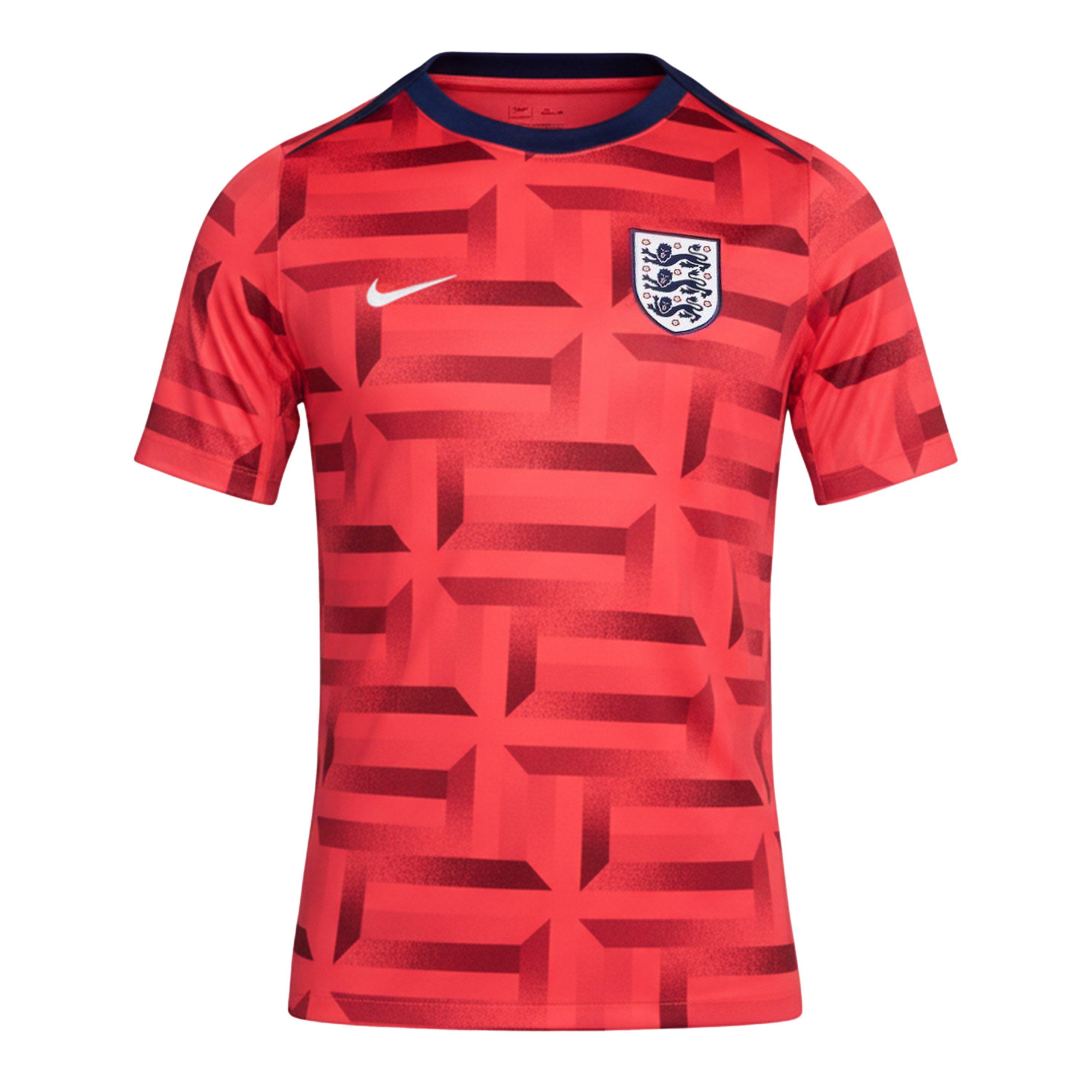 red england pre match shirt