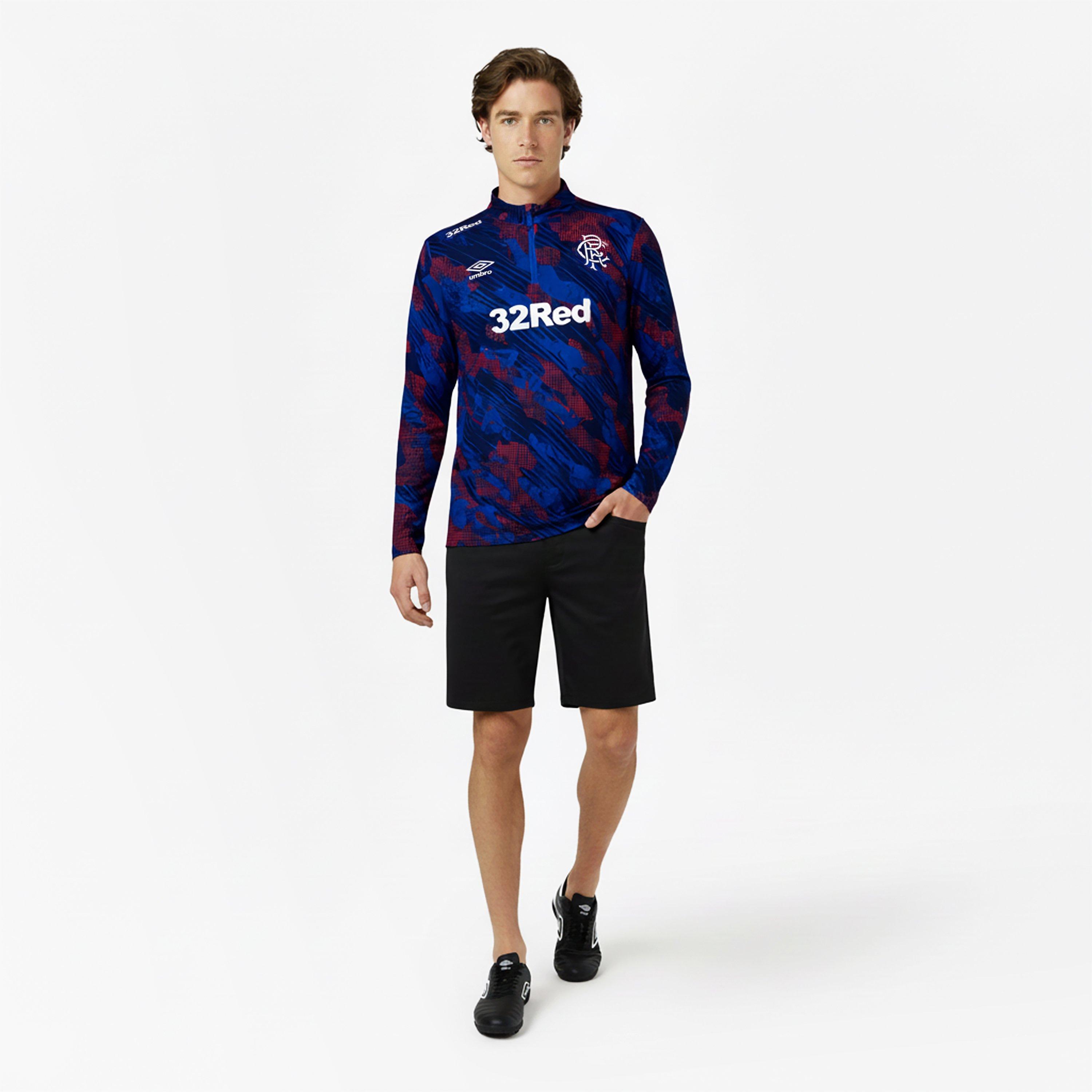 Blue/Red - Umbro - mens Umbro Rangers Armed Forces Pre Match Long Sleve Kit 2025 2026 - 5