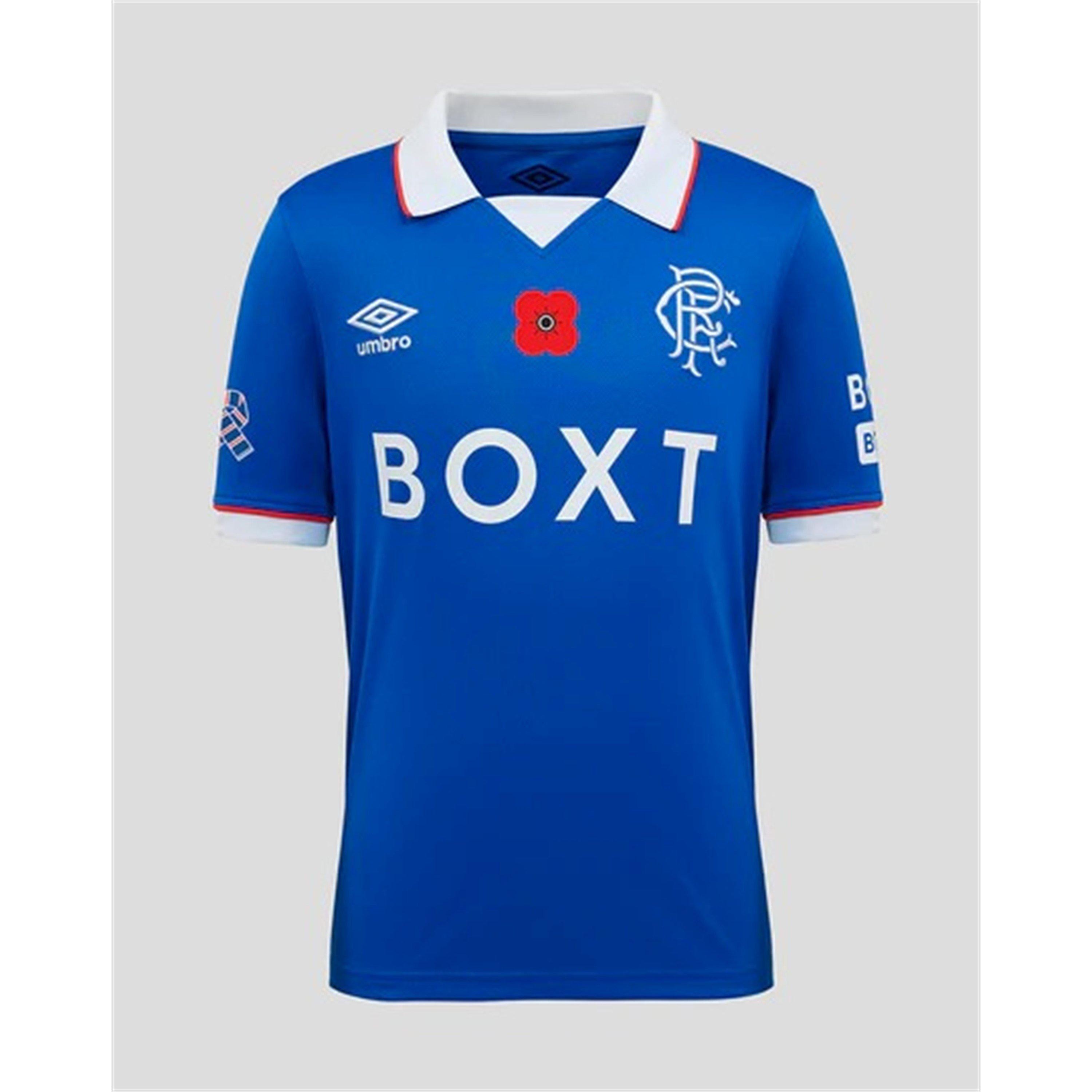 Blue/White - Umbro - Rangers Home Poppy Shirt 2025 2026 Juniors - 1