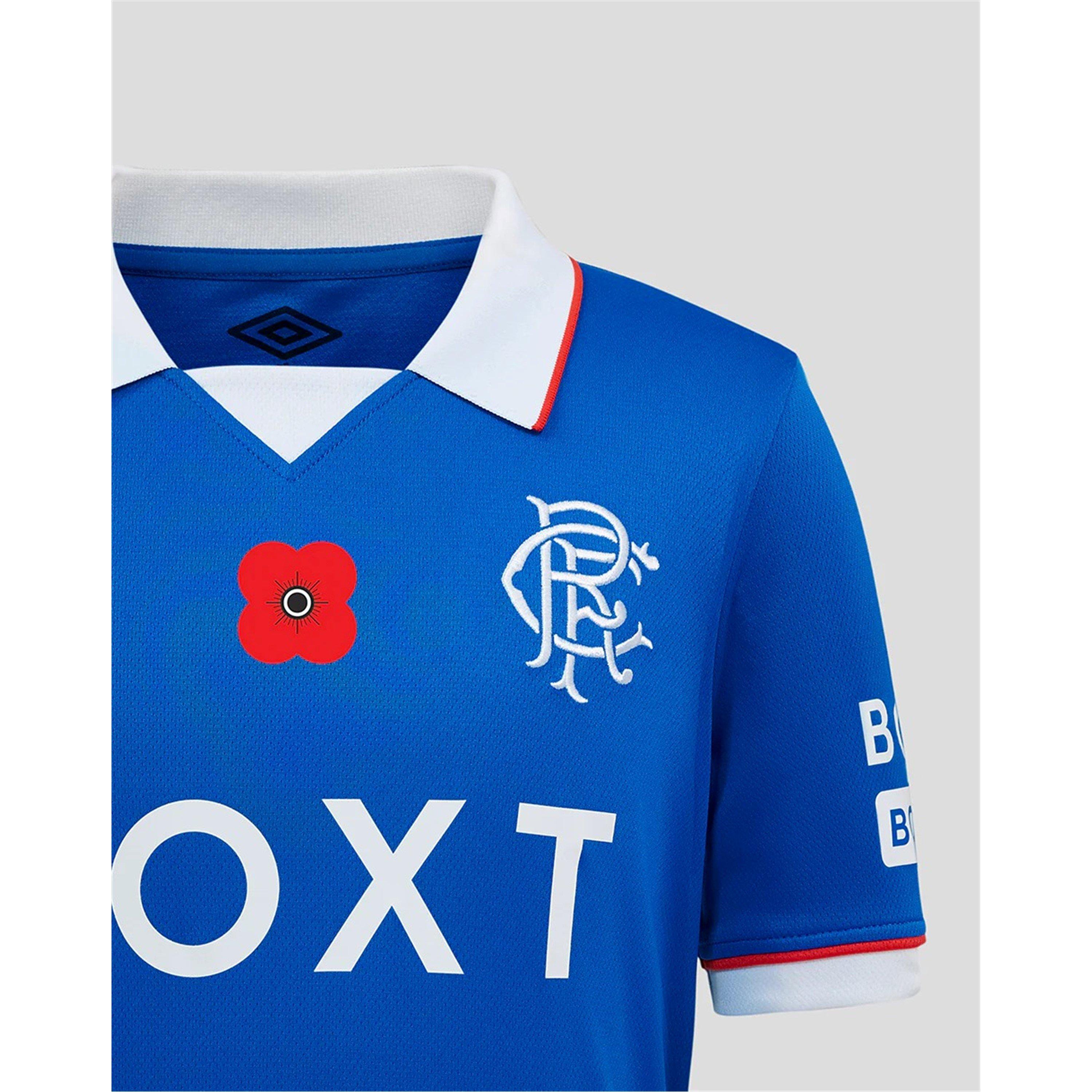 Blu/Bianco - Umbro - Rangers Home Poppy Shirt 2025 2026 Juniors - 2