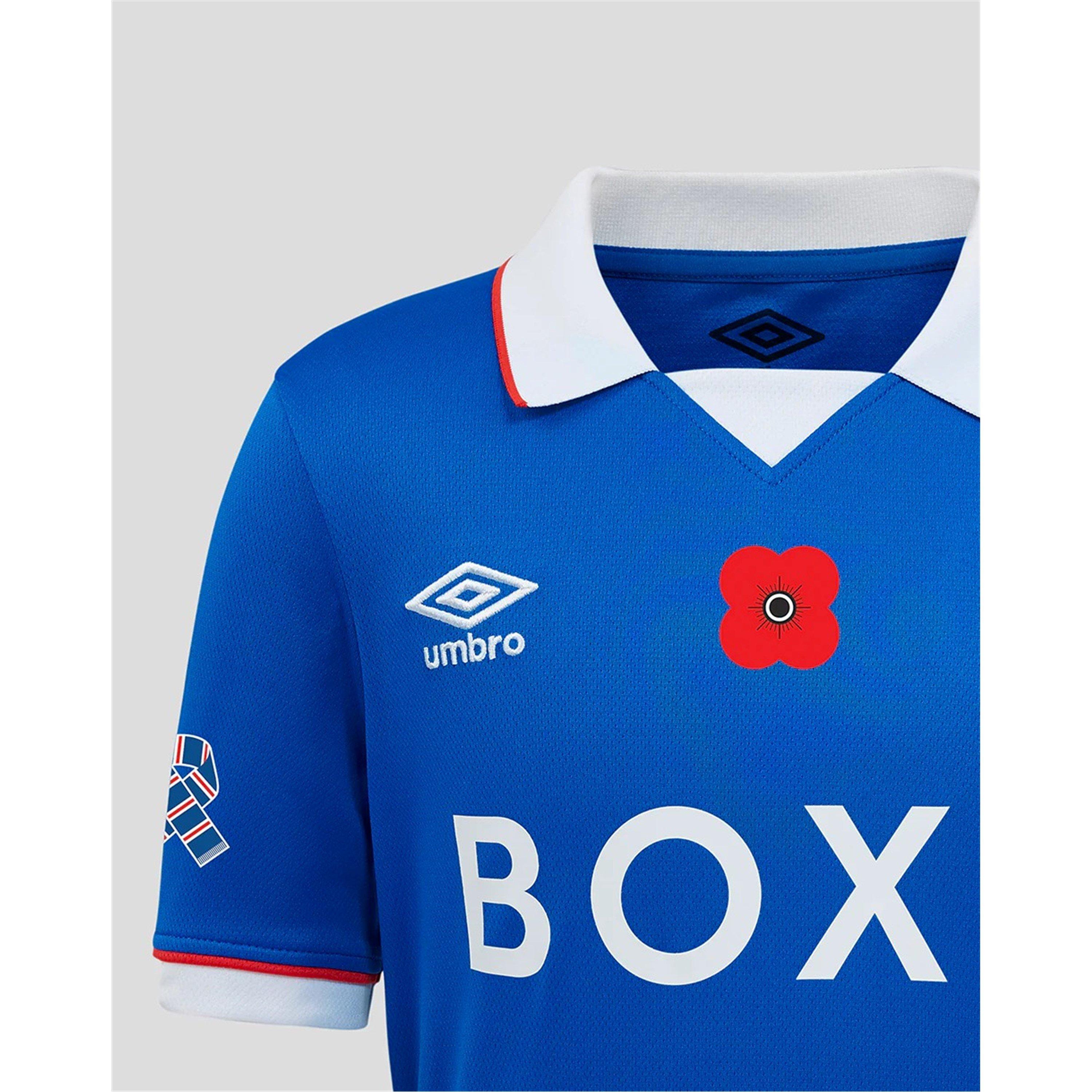 Blu/Bianco - Umbro - Rangers Home Poppy Shirt 2025 2026 Juniors - 3