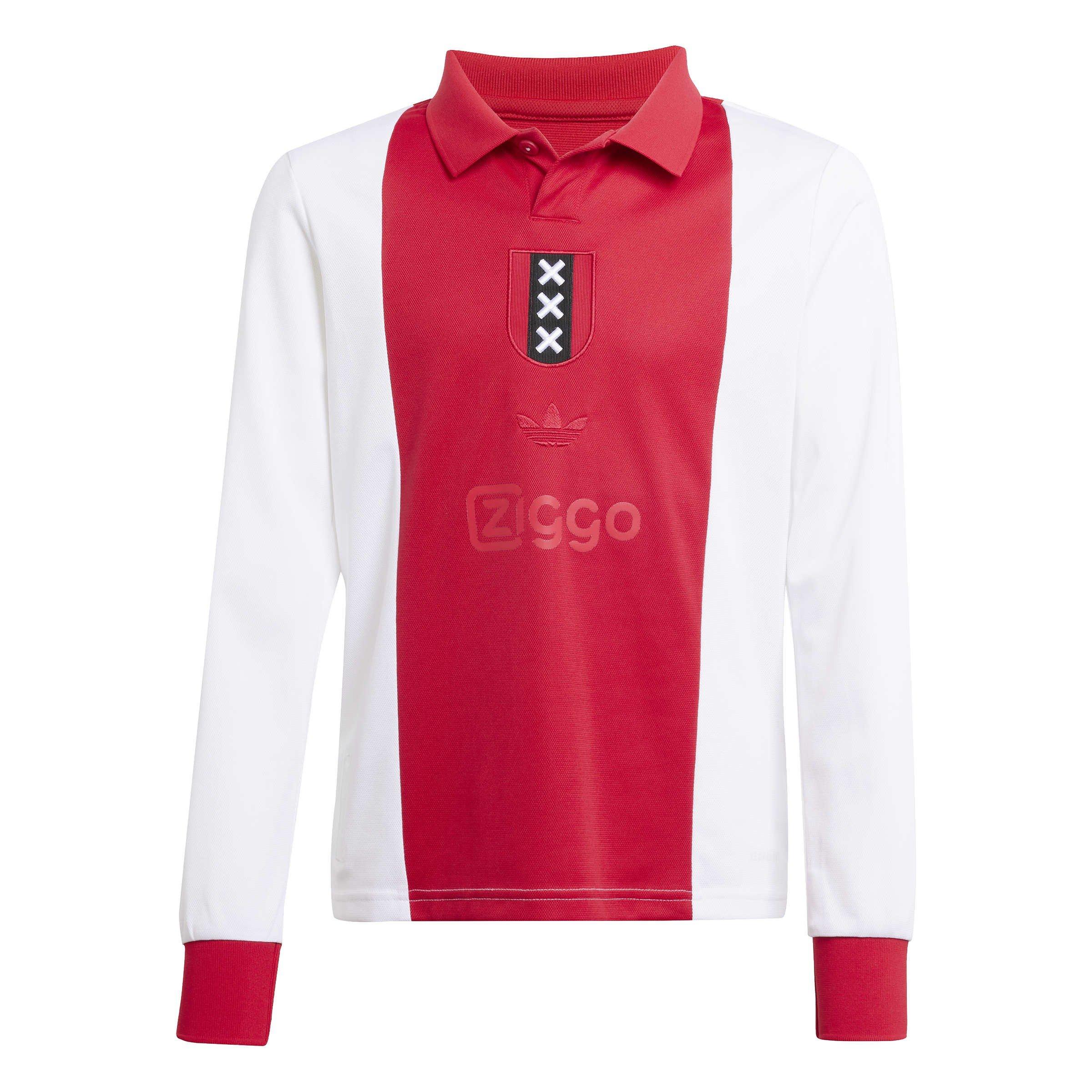 Wit - adidas - Kids' 125th Anniversary Ajax Retro 24/25 Short-Sleeve Football Shirt - 1