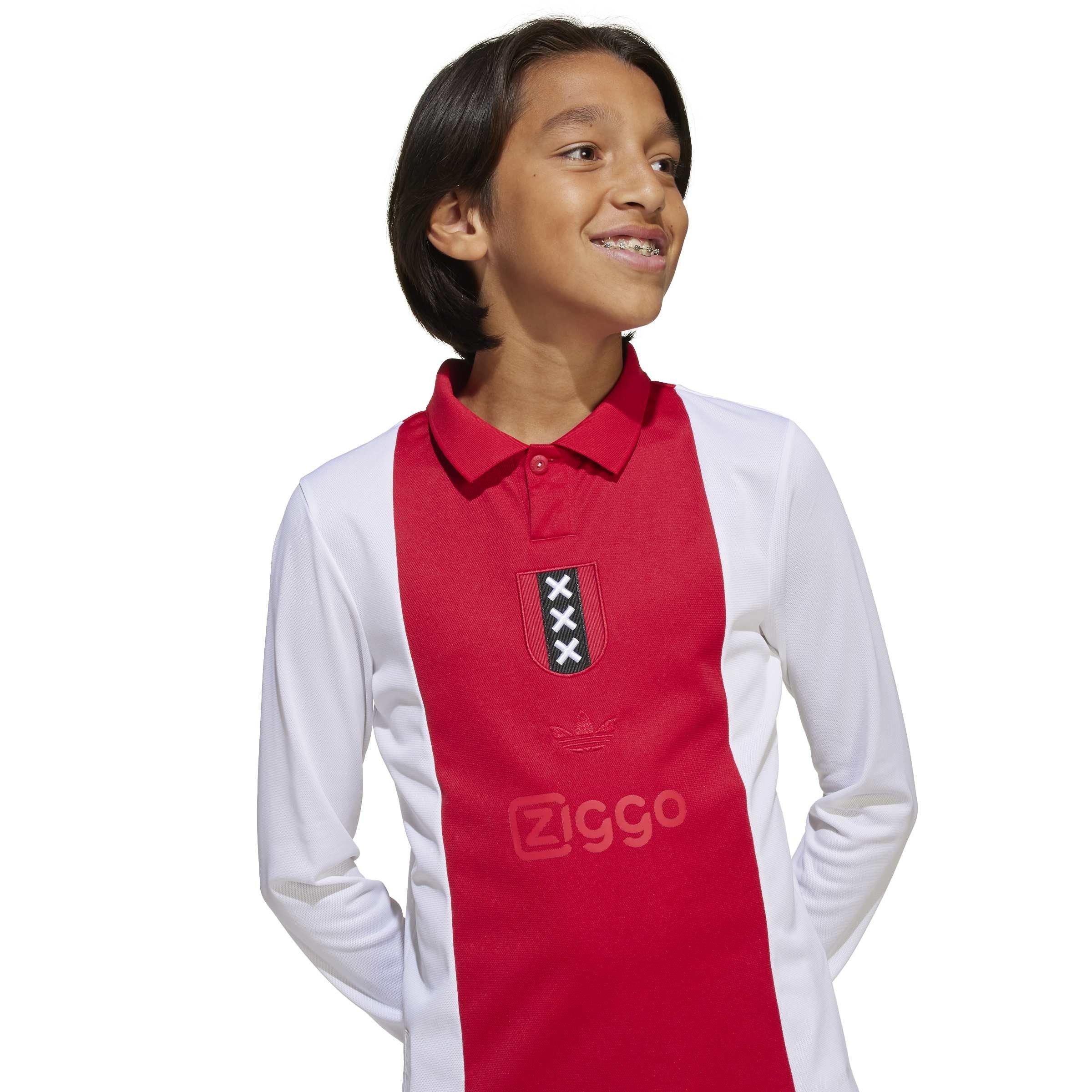 Wit - adidas - Kids' 125th Anniversary Ajax Retro 24/25 Short-Sleeve Football Shirt - 8