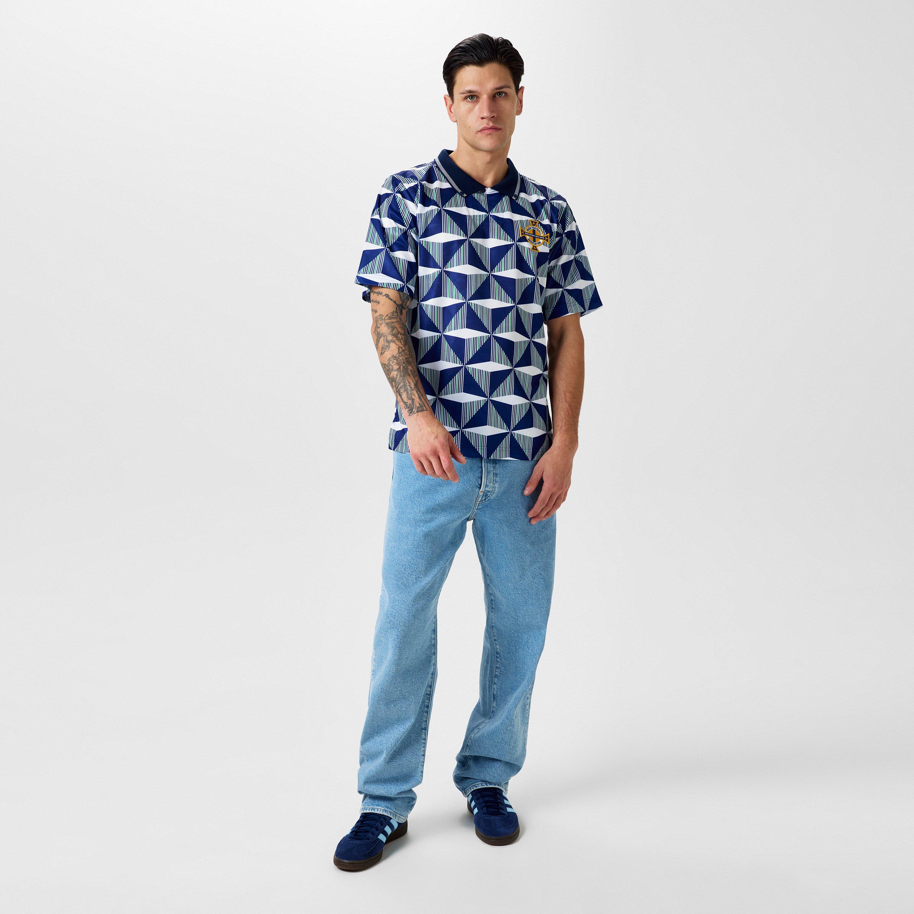 Blue - Score Draw - Northern Ireland '90 Away Shirt Adults - 6