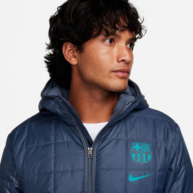 Bleu - Nike - FC Barcelona Men's  Soccer Synthetic-Fill Jacket - 3