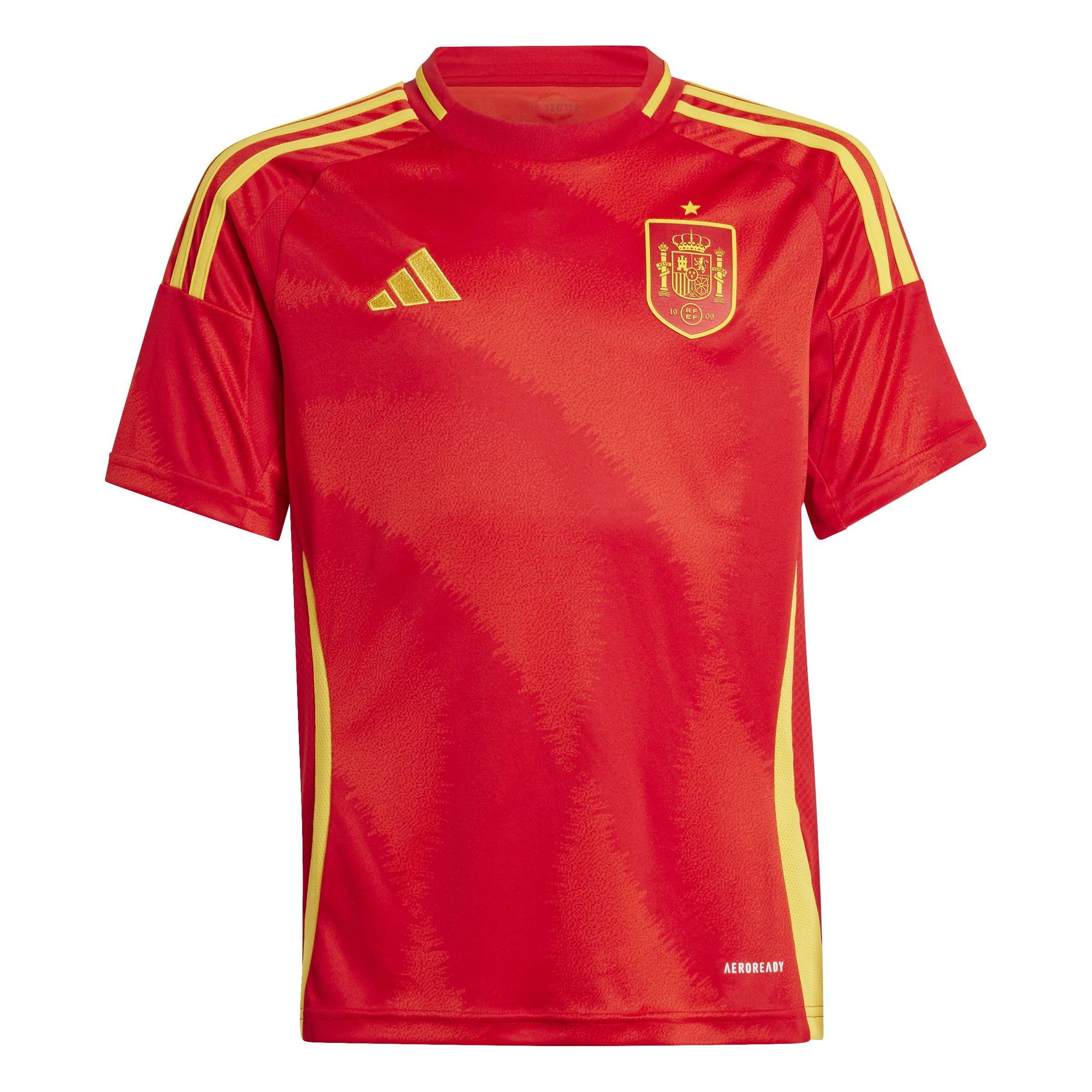 Adidas Boys Spain Home Shirt 2024 Juniors - Red - 9-10 Years