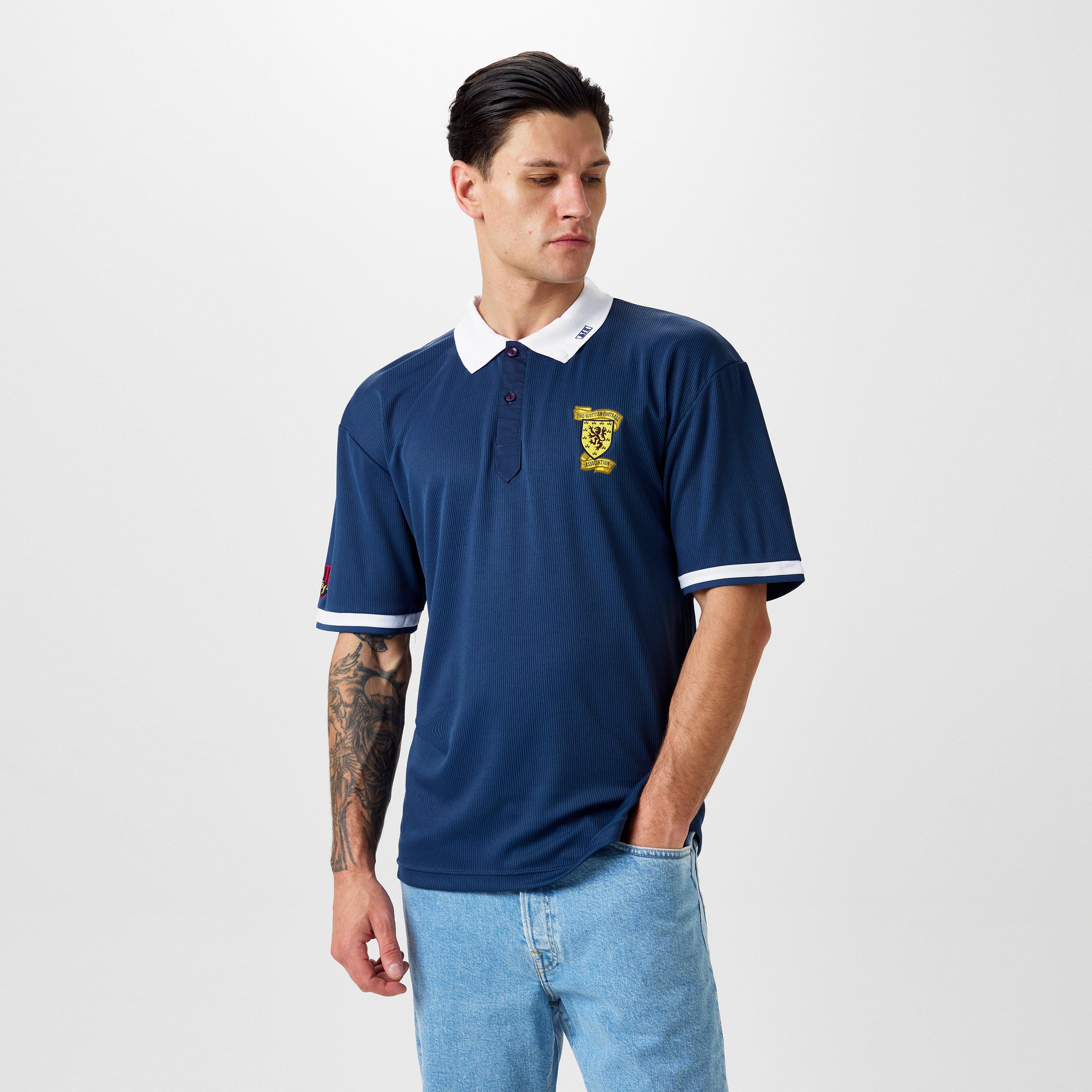 Blå - Score Draw - Scotland '90 Home Shirt Adults - 3