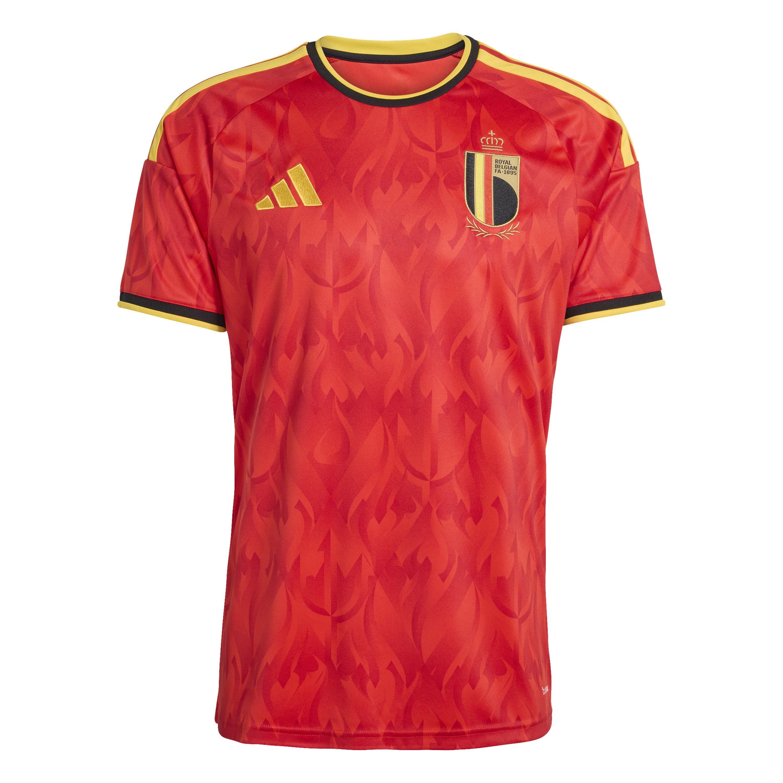 Adidas Men's Belgium World Cup 2026 Home Shirt - Red/Gold - M
