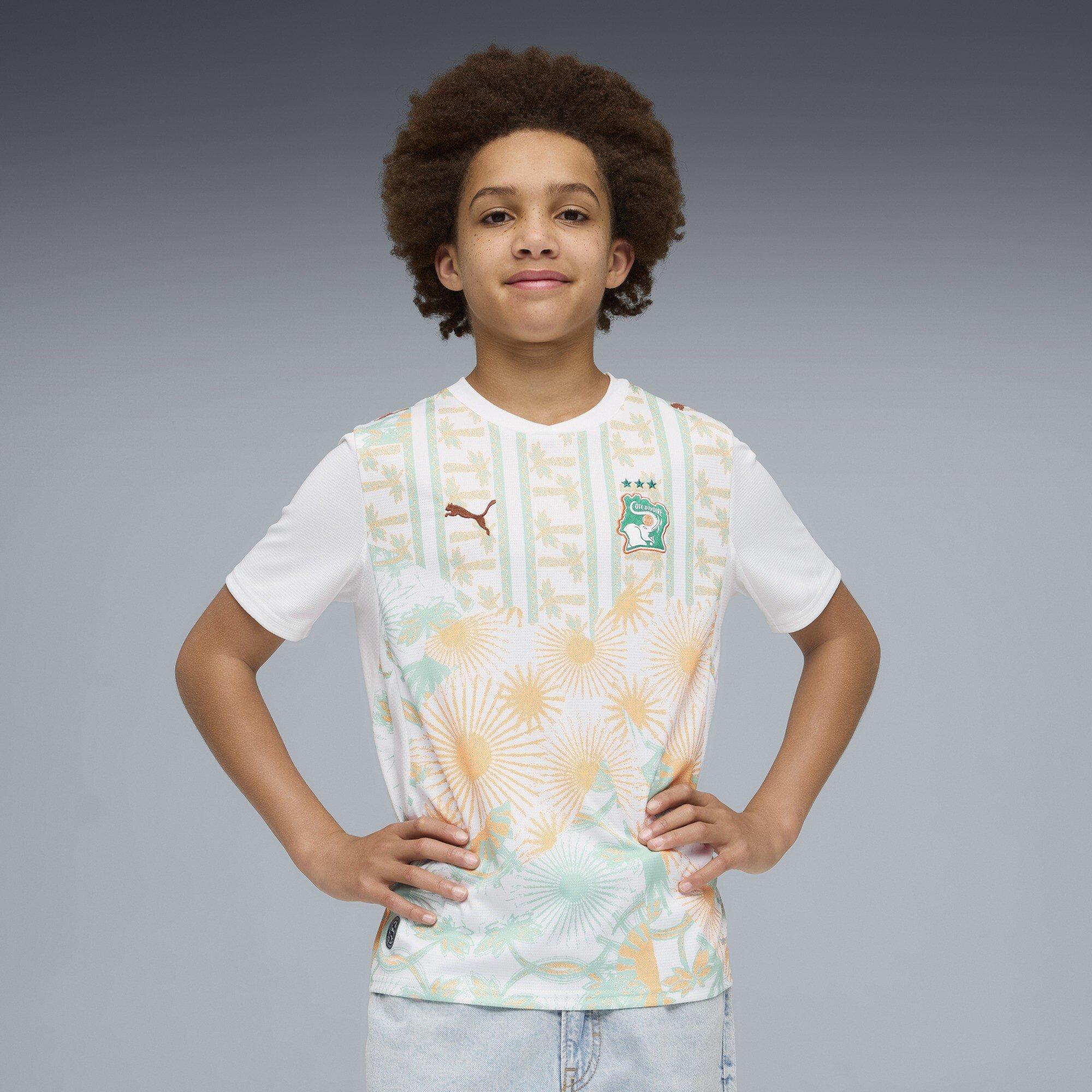 Wit/Bruin - Puma - Kids' Ivory Coast 2026 Football Shirt - 3
