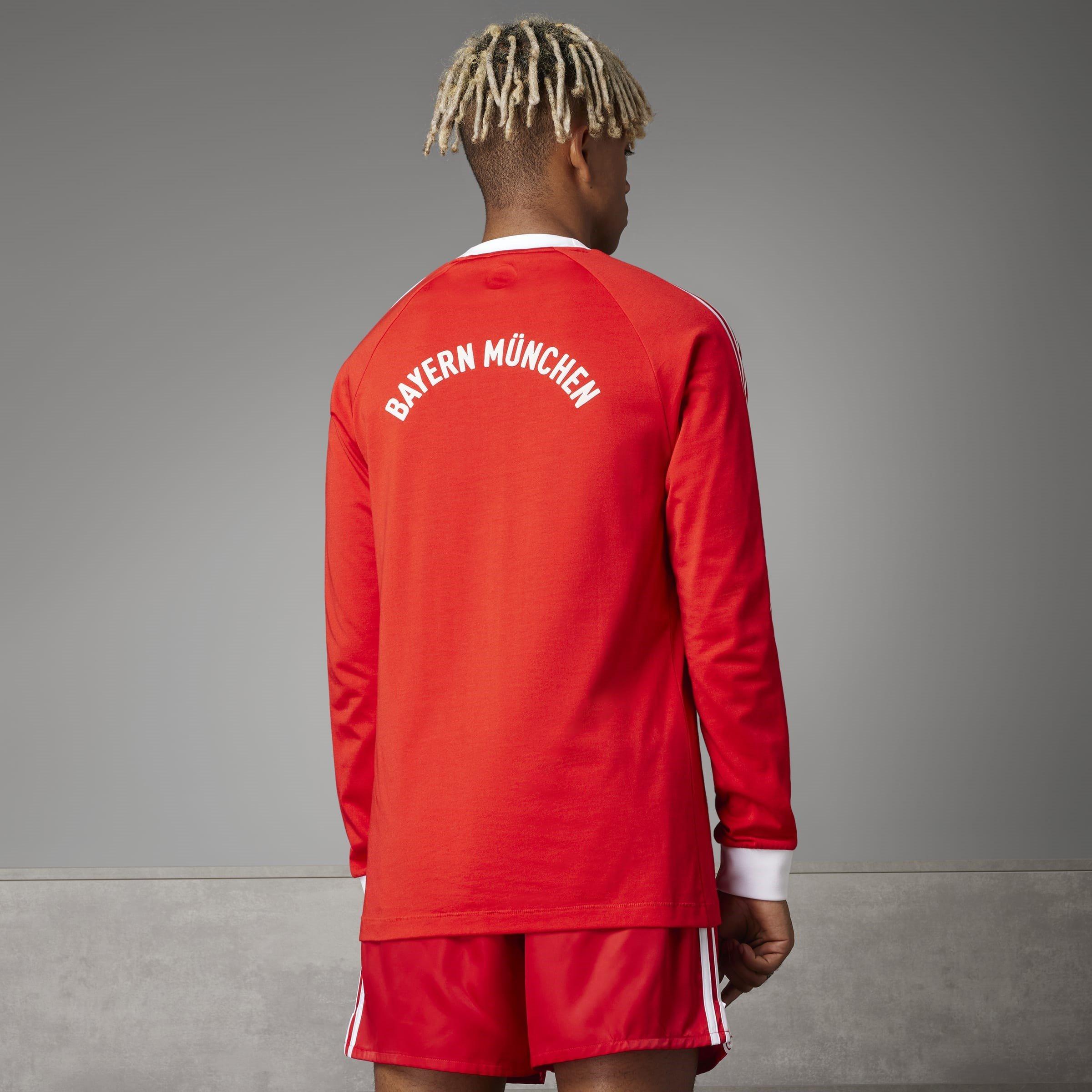 Rosso - adidas - Bayern Originals 70s Long Sleeve Shirt Adults - 9