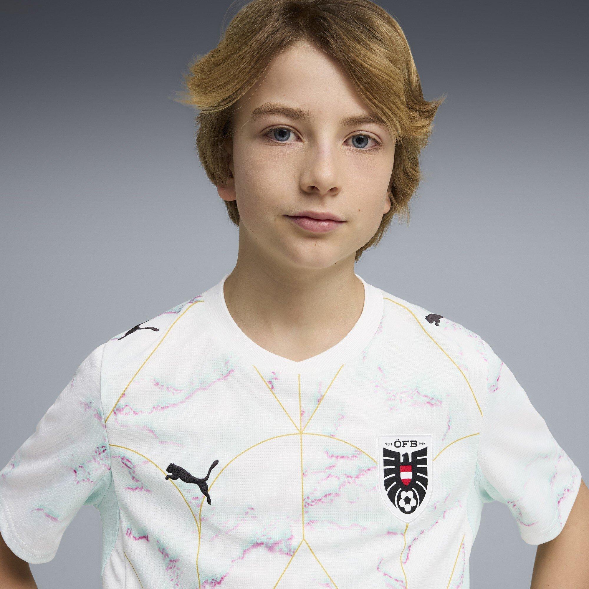 Wit/Mint - Puma - Kids' Austria 2026 Football Shirt - 4