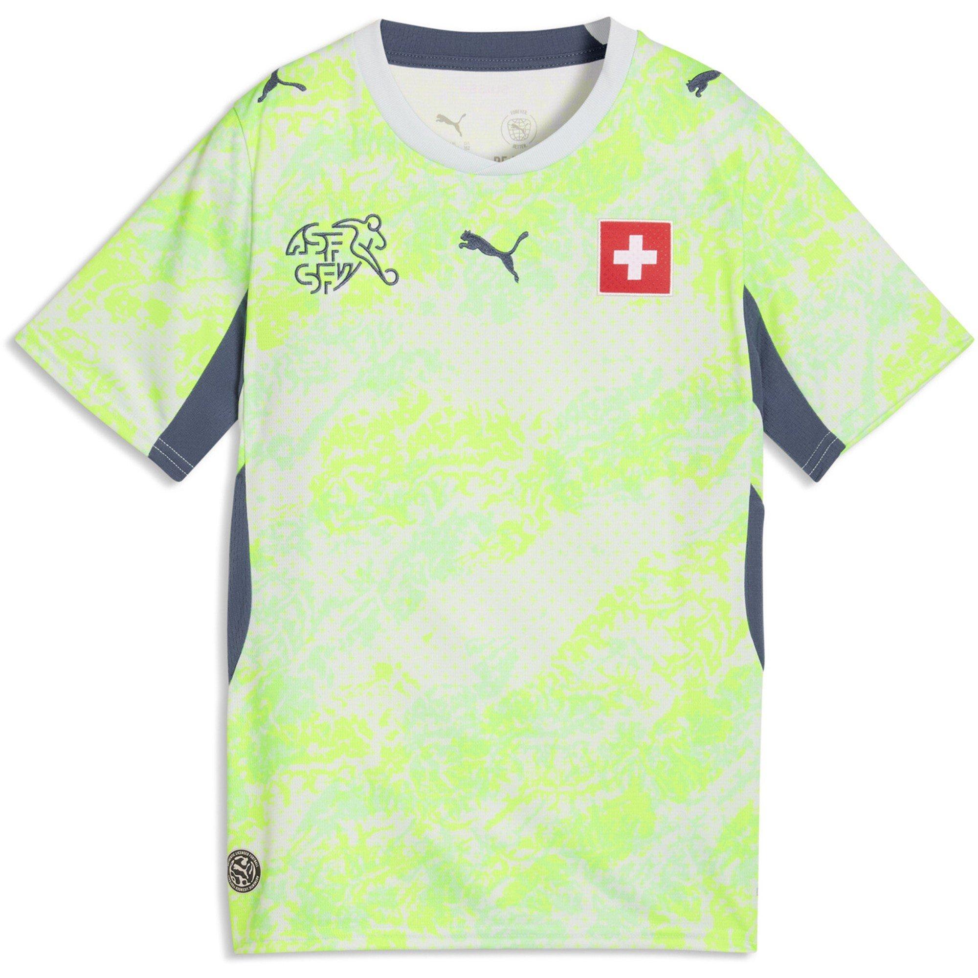 Puma  Kids Kids Switzerland Away Shirt World Cup 2026 - Mint/Blue - 7-8 (S)