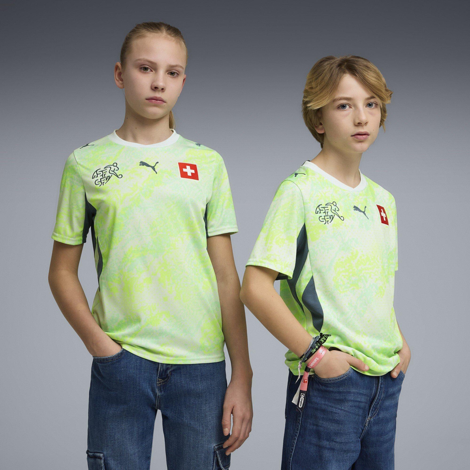 Mint/Blauw - Puma - Kids' Switzerland 2026 Football Shirt - 3