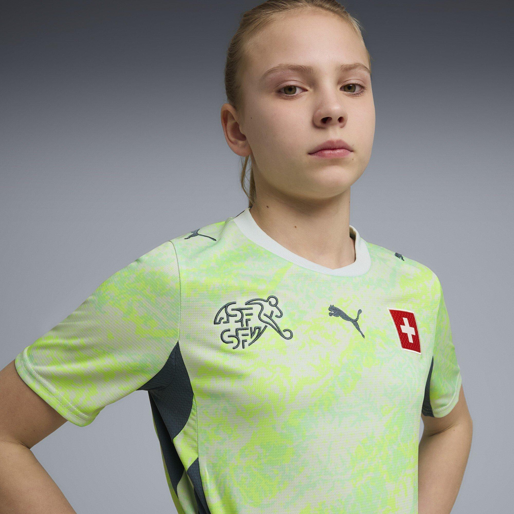 Mint/Blauw - Puma - Kids' Switzerland 2026 Football Shirt - 4
