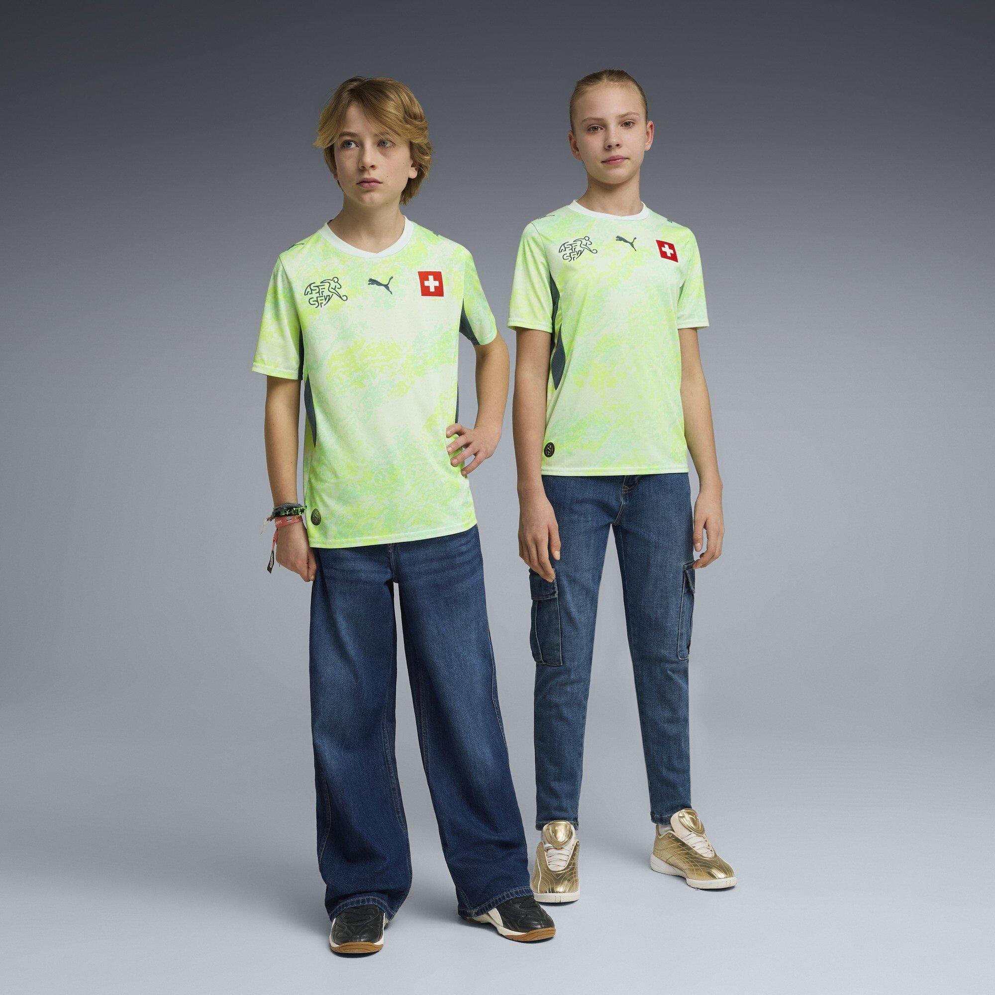Mint/Blauw - Puma - Kids' Switzerland 2026 Football Shirt - 6