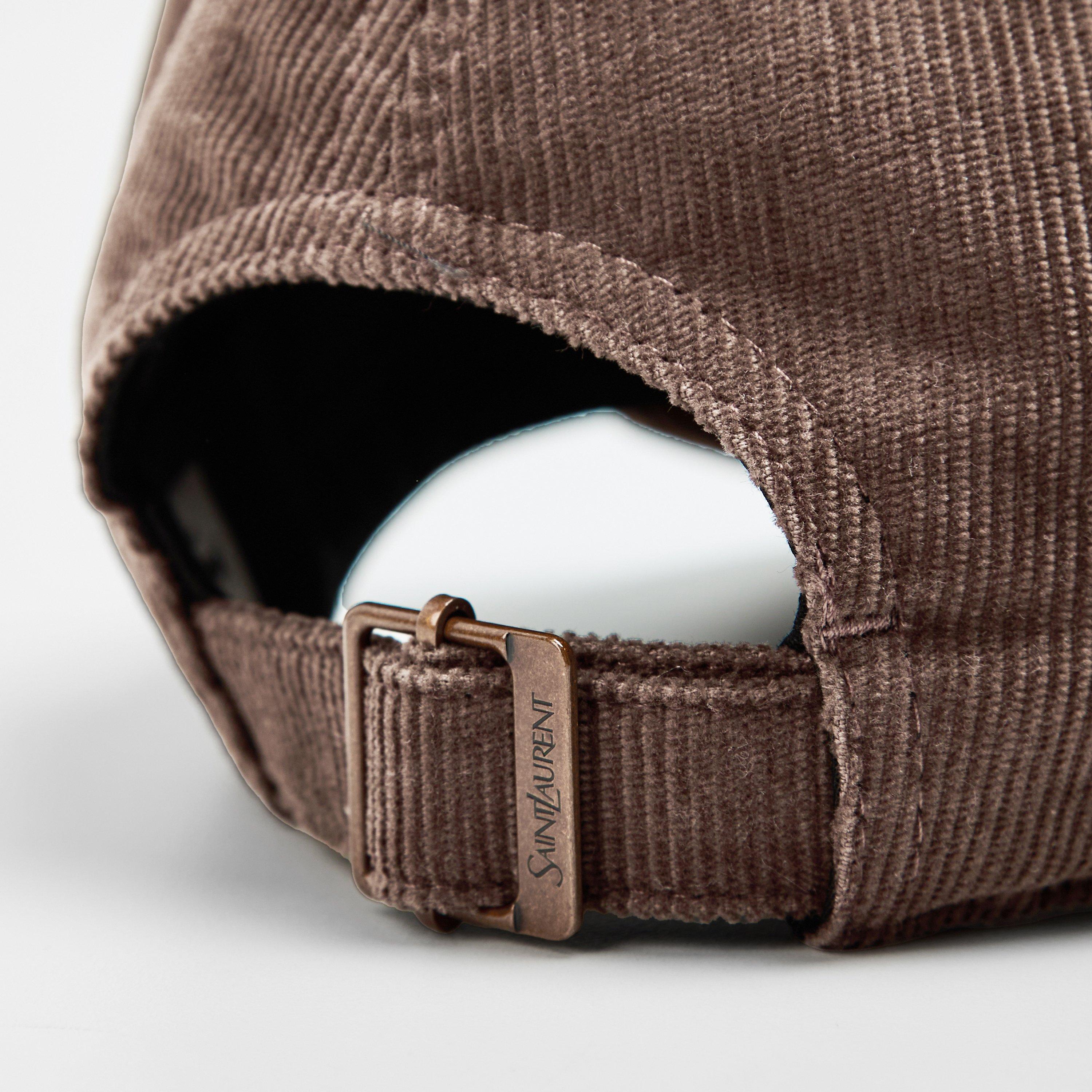 Kaki - Saint Laurent - Women's Cord Baseball Cap - 4