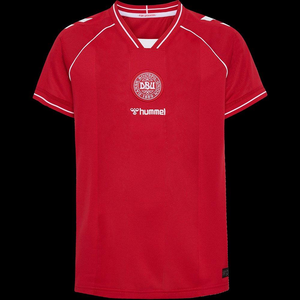 Rouge/Blanc - Hummel - Mens Denmark International Licensed Retro Football Shirt
