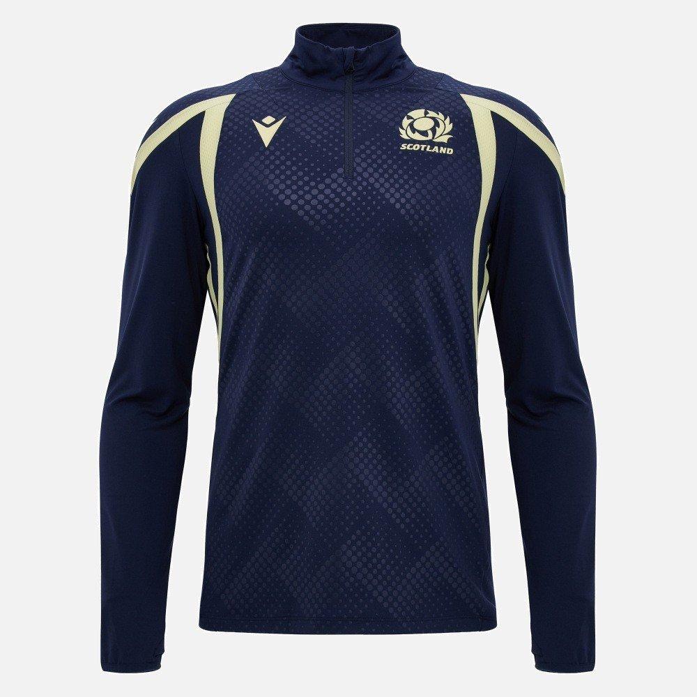 Macron Men's Scotland Rugby 1/4 Zip Top 2026 - Navy - X Large