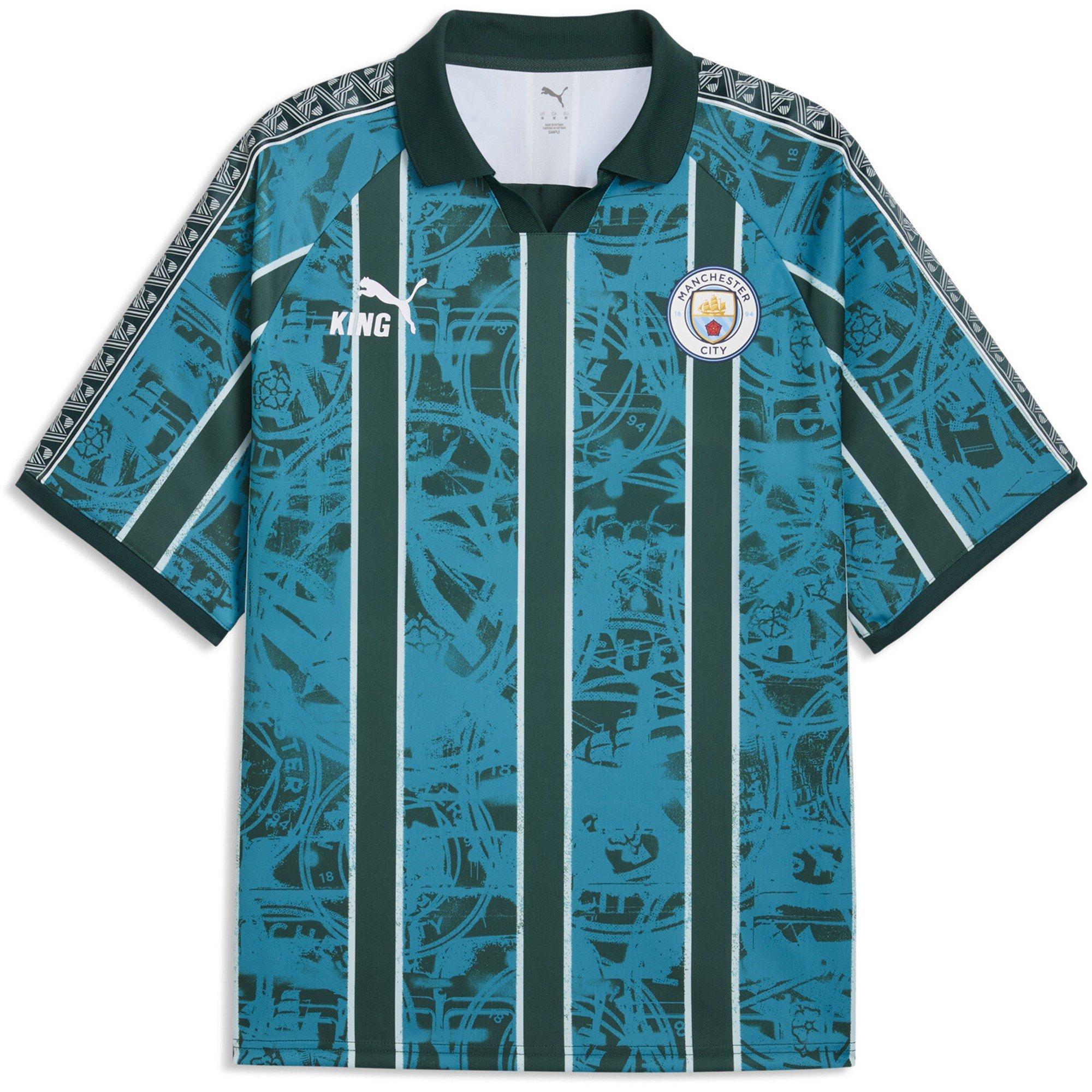 Puma Men's Manchester City Licensed Retro Football Shirt - Blue/Navy - M