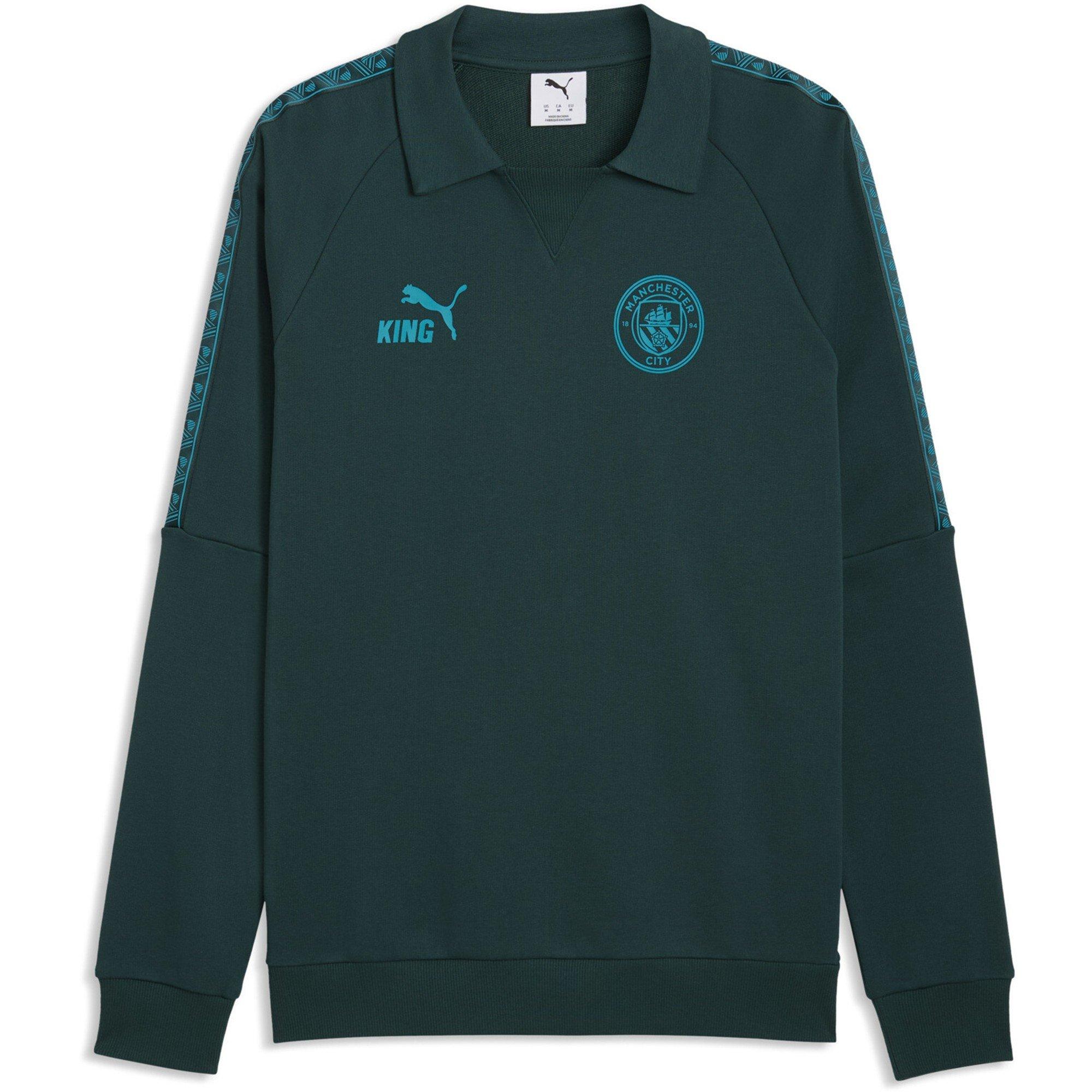 Green/Blue - Puma - Mens Manchester City Licensed Drill Top 2025 2026 - 1