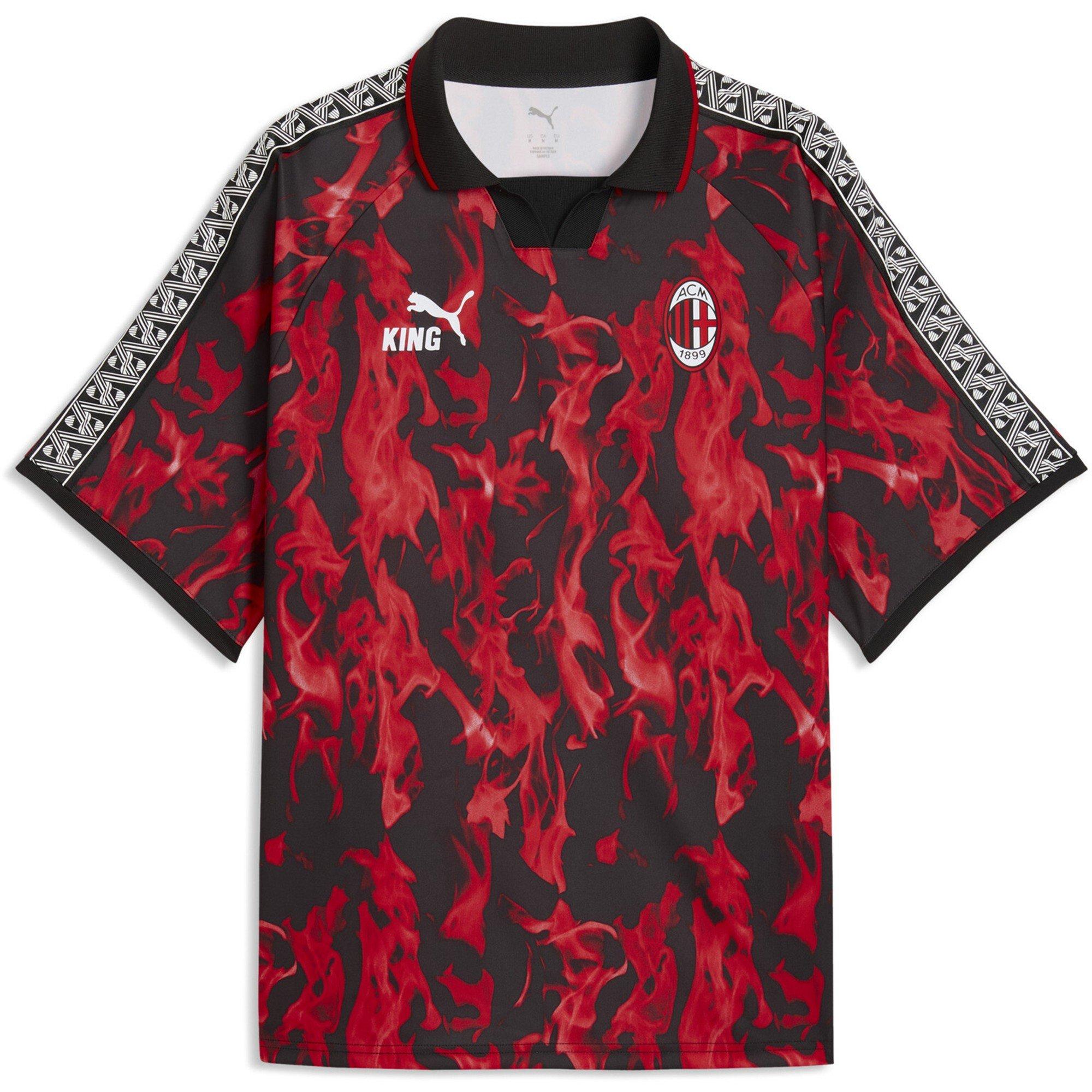 Puma Men's Ac Milan Licensed Retro Football Shirt 2025 2026 - Red/Black - M