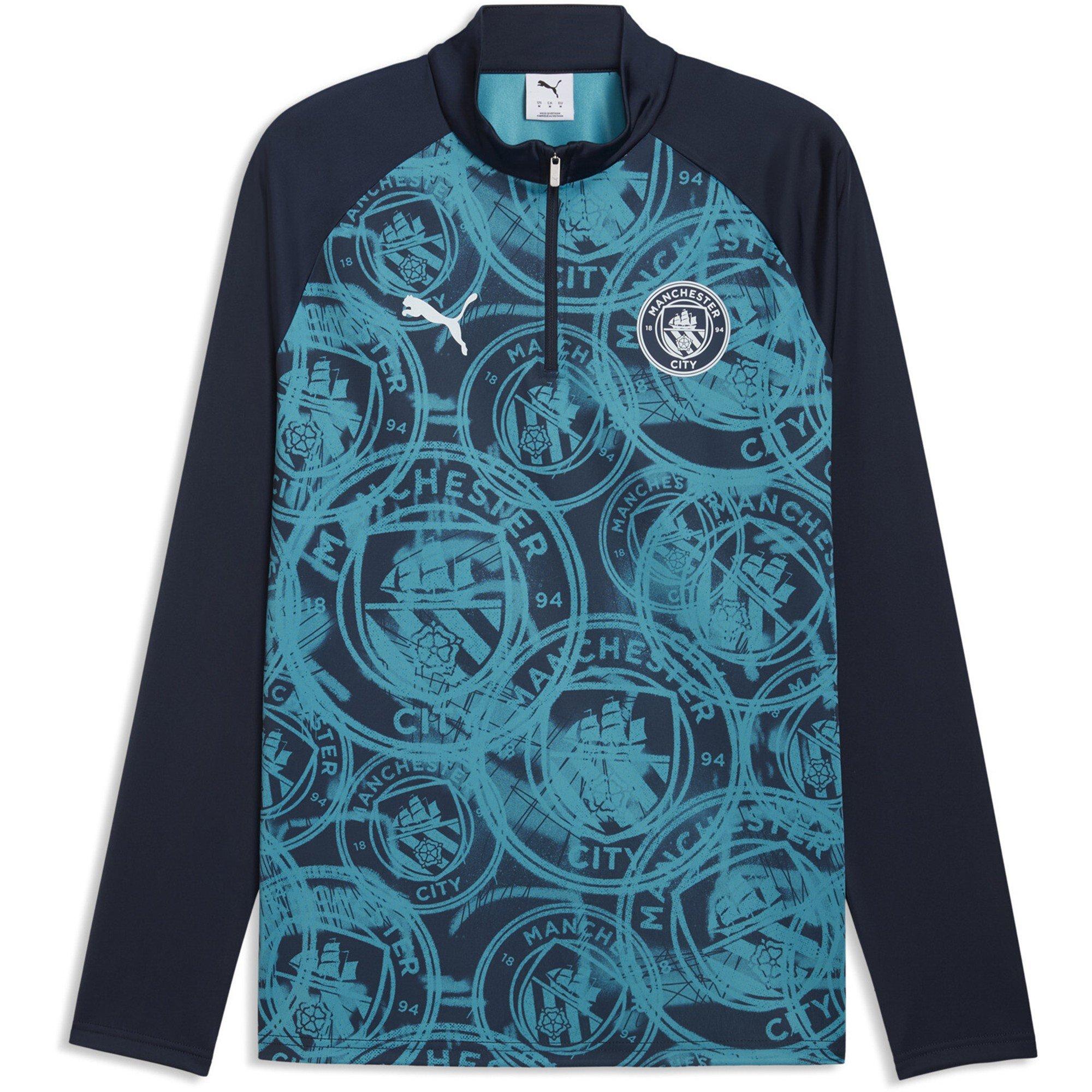 Navy/Blue - Puma - Mens Manchester City Licensed Drill Top 2025 2026 - 1