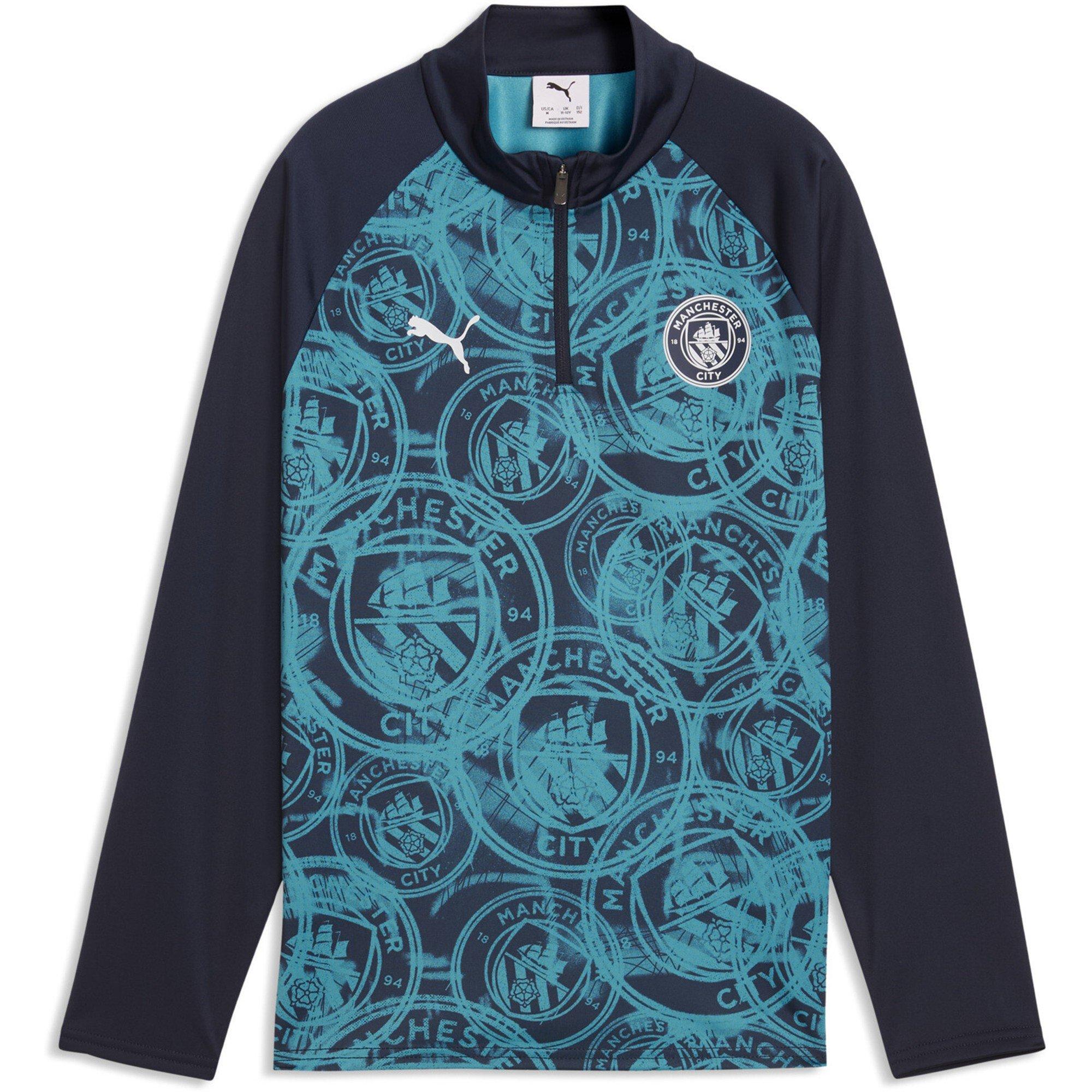 Navy/Blue - Puma - Kids Manchester City Licensed Drill Top 2025 2026 - 1