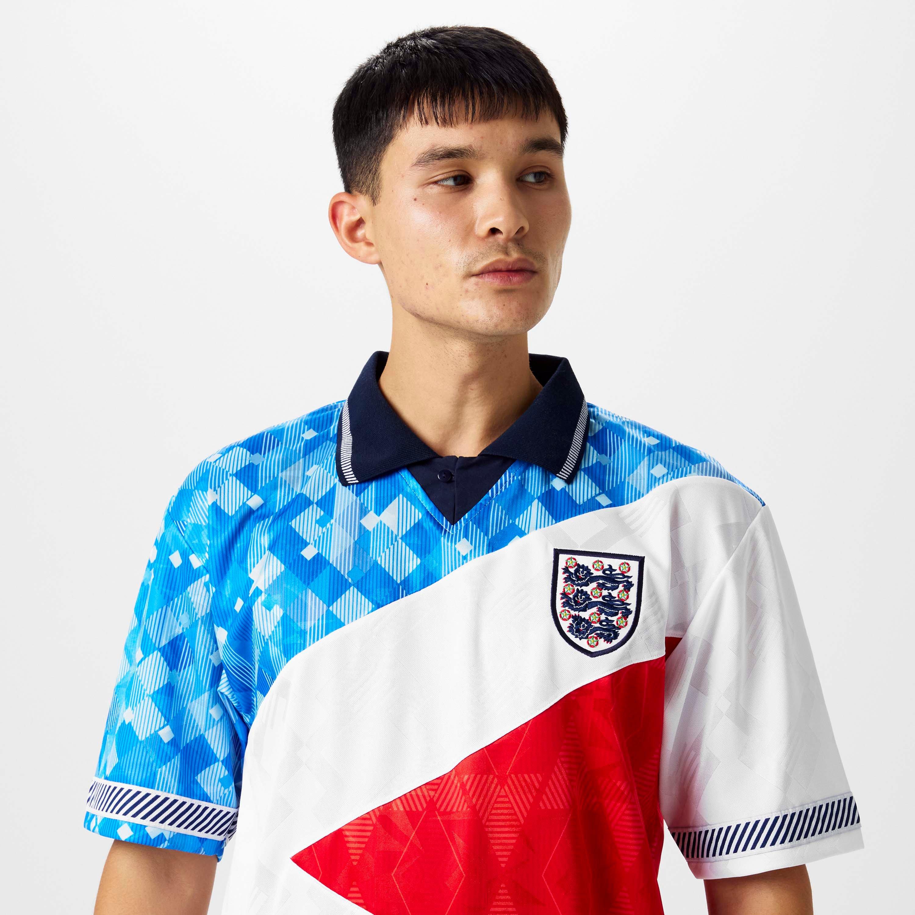 Blue - Score Draw - England 1990 Mash Up Retro Football Shirt - 5