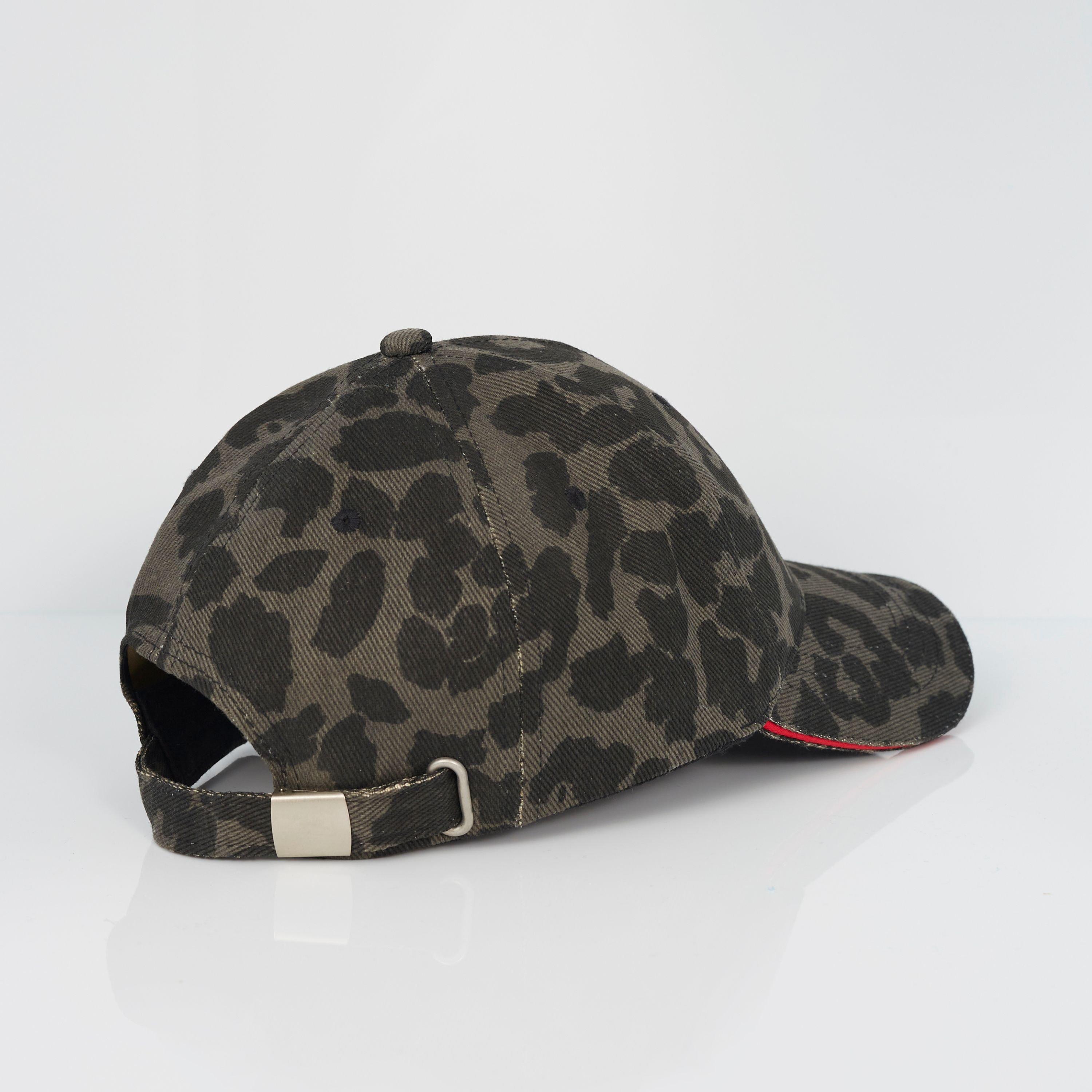 Gry/Blk Leopard - Brave Soul - Leopard Print Mens Cap with Contrast Stripe - 2