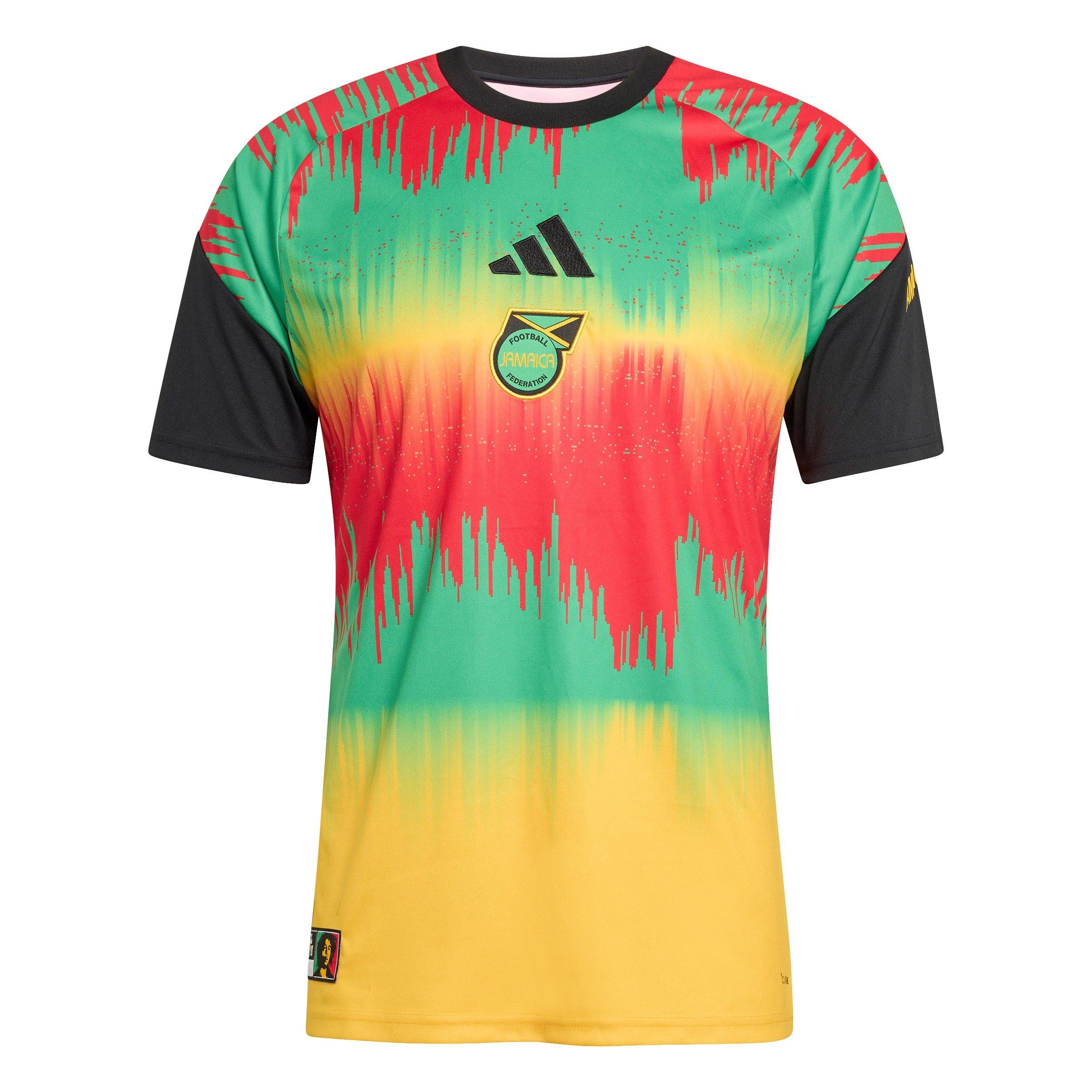 Adidas Men's Jamaica Pre-Match Shirt 2026 - Gold/Green - S