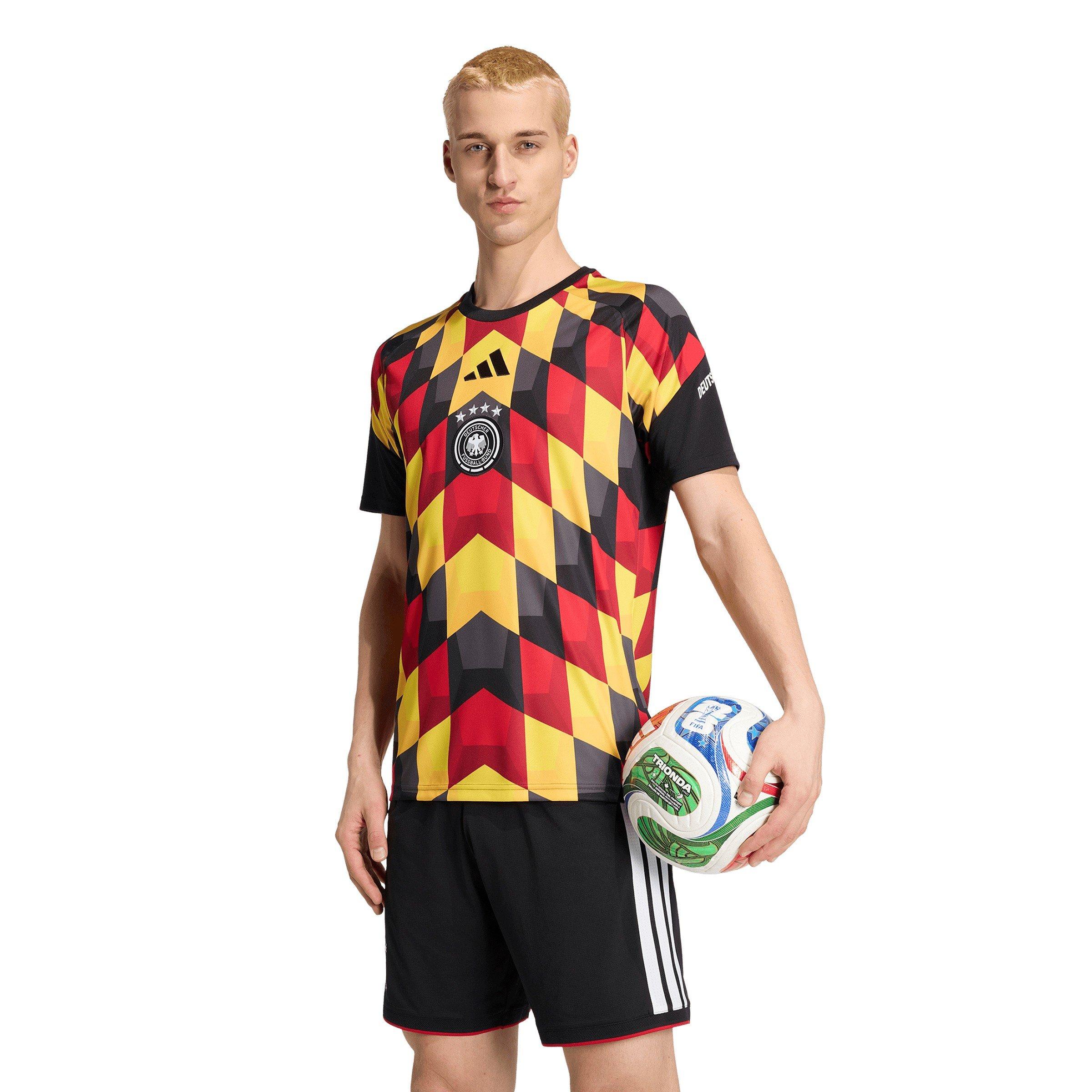 Noir/Jaune - adidas - Mens Germany 2026 Pre-Match Short Sleeve T-Shirt - 3