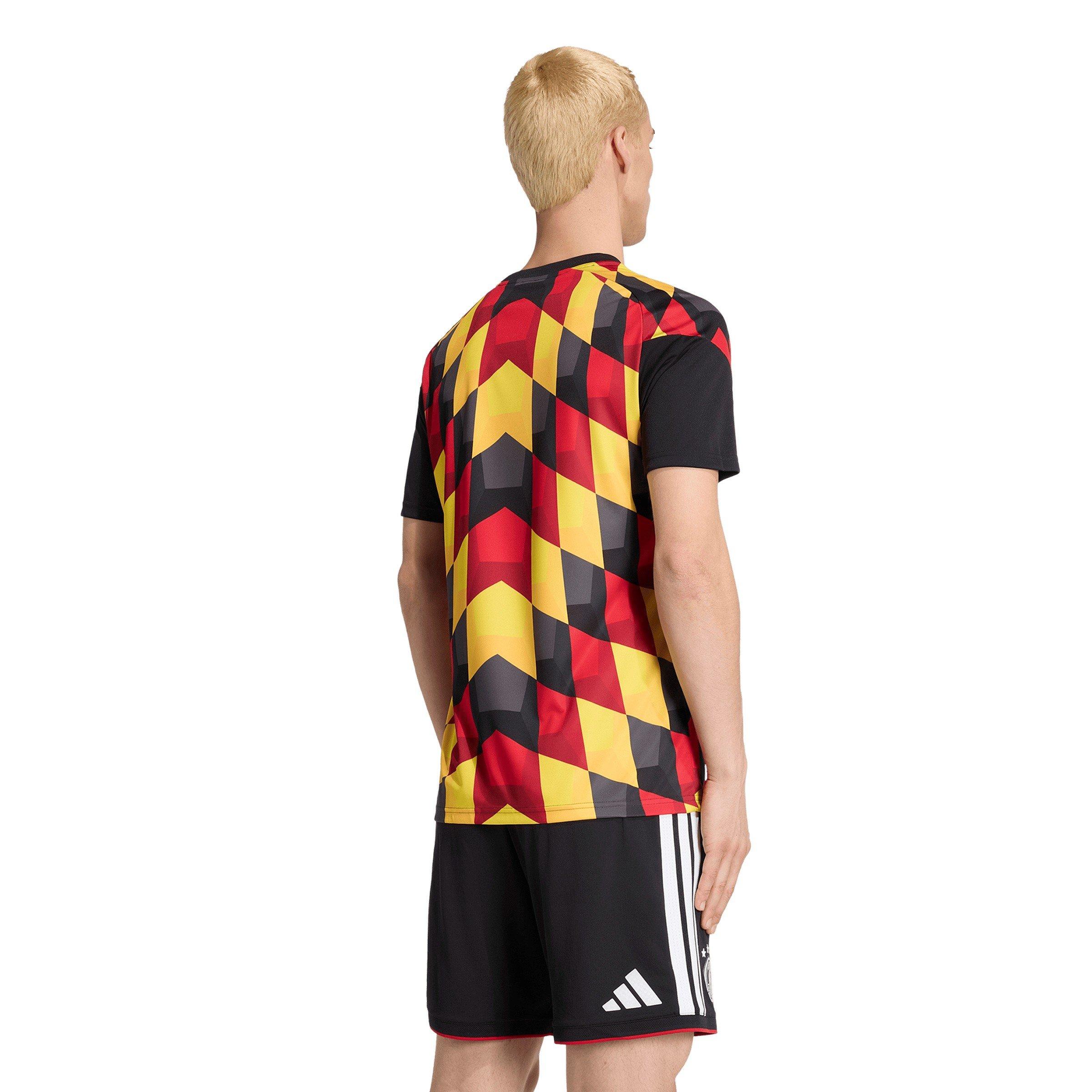 Noir/Jaune - adidas - Mens Germany 2026 Pre-Match Short Sleeve T-Shirt - 4