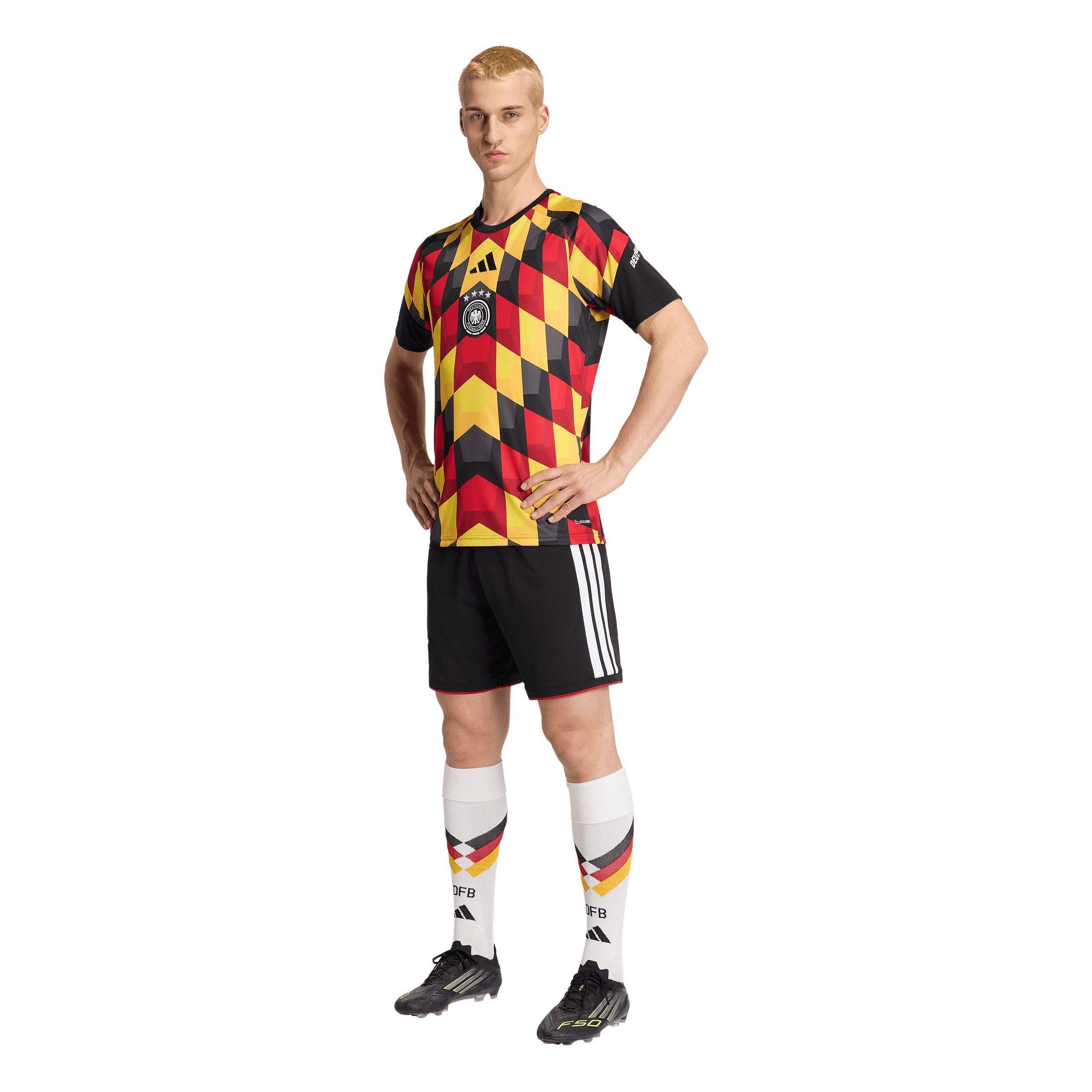 Noir/Jaune - adidas - Mens Germany 2026 Pre-Match Short Sleeve T-Shirt - 5