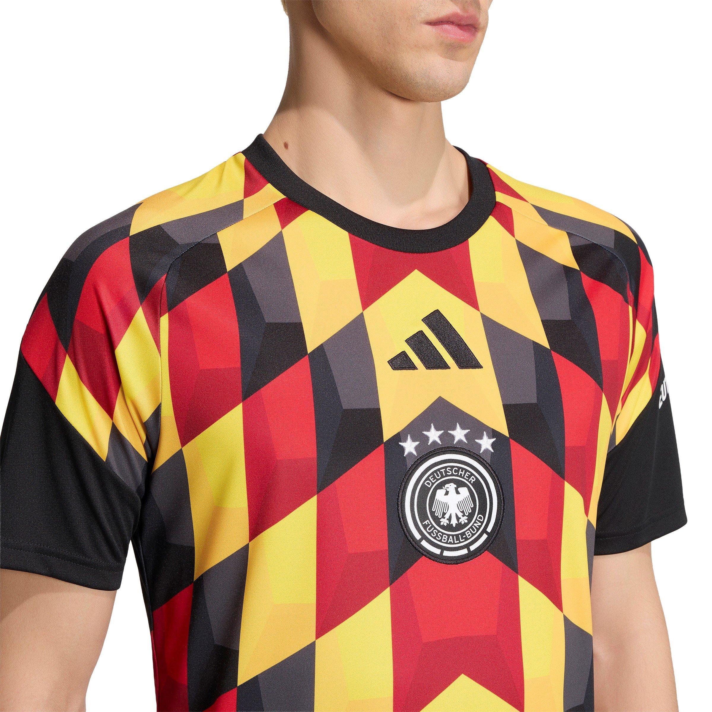 Noir/Jaune - adidas - Mens Germany 2026 Pre-Match Short Sleeve T-Shirt - 6