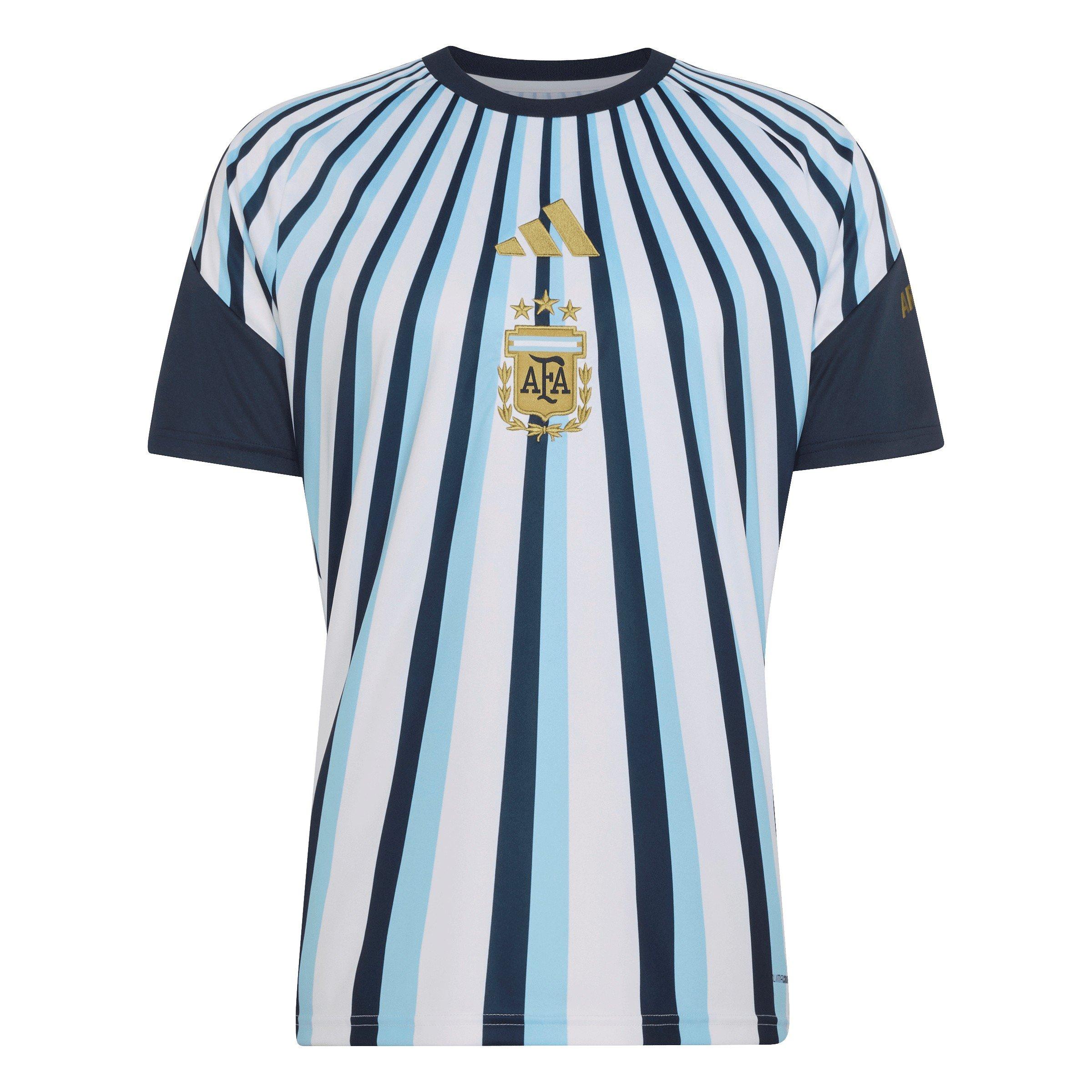 Adidas Men's Argentina 2026 Pre-Match Short-Sleeve T-Shirt - White/Blue - XL