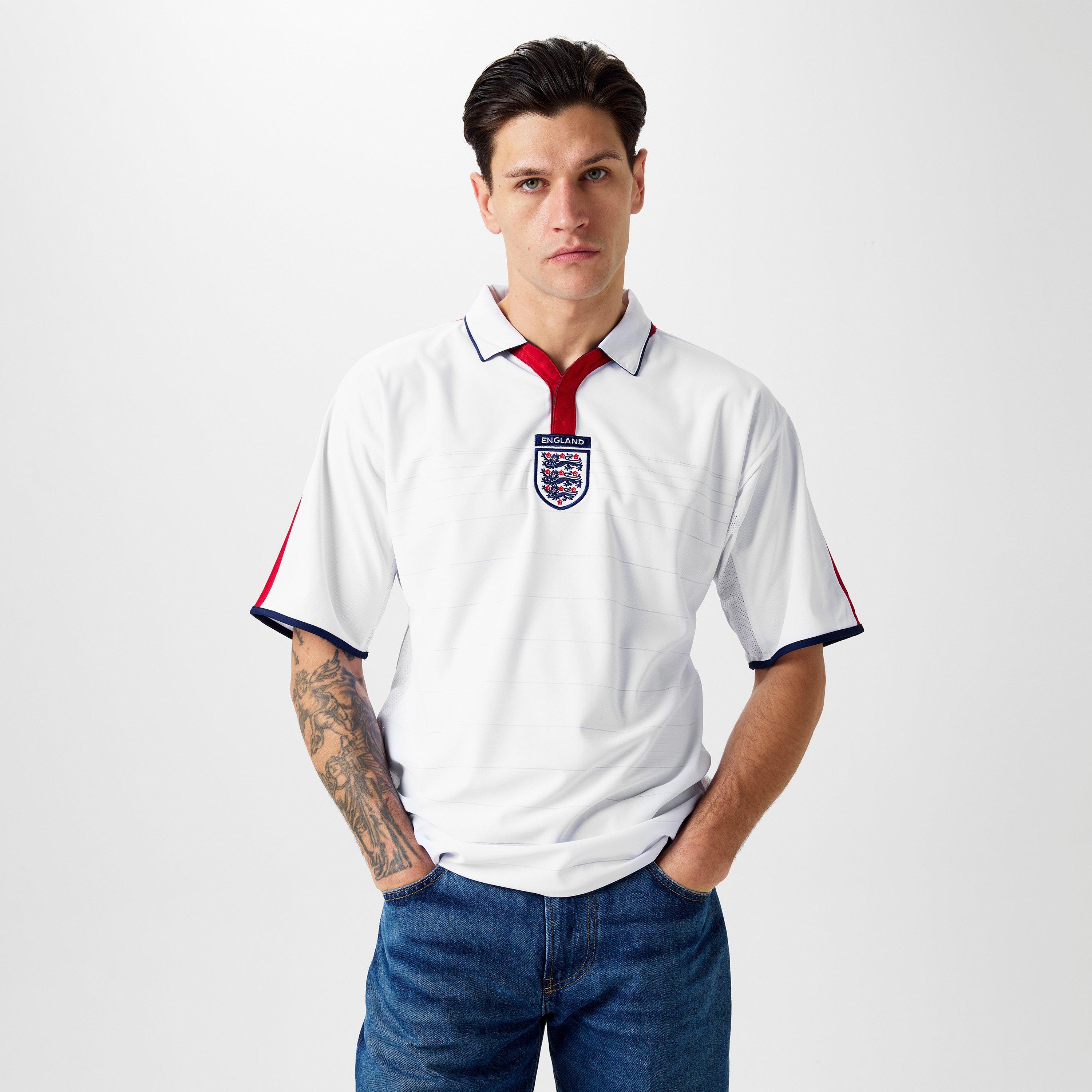 White - Score Draw - England Home Shirt 2004 Adults - 3