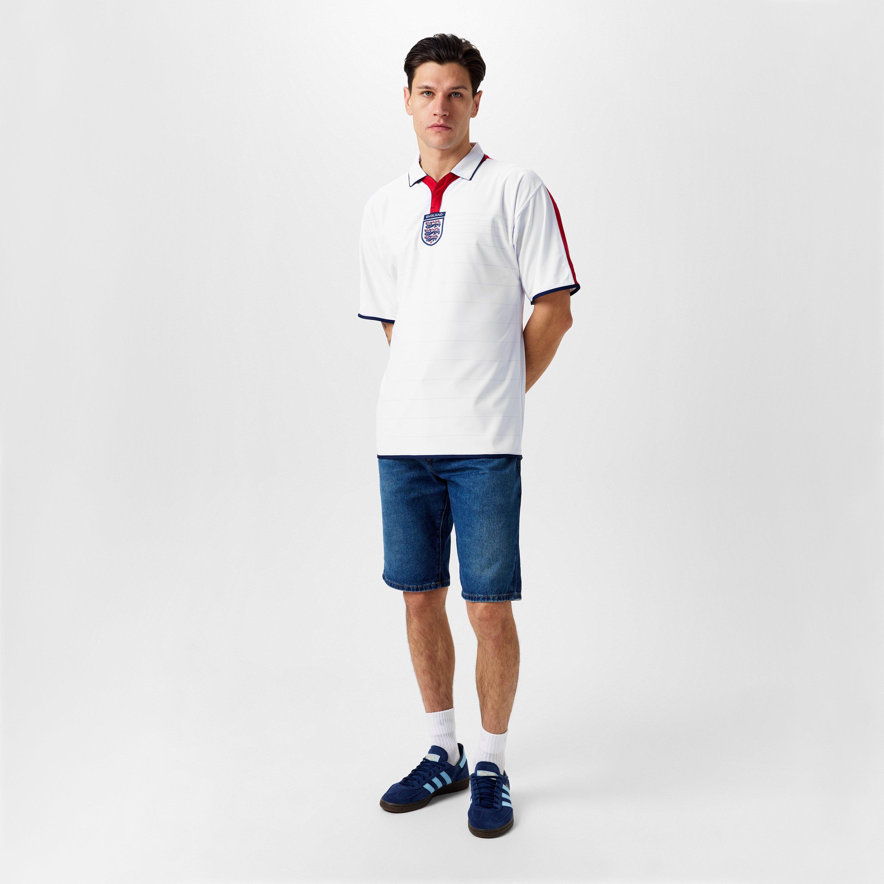 White - Score Draw - England Home Shirt 2004 Adults - 6