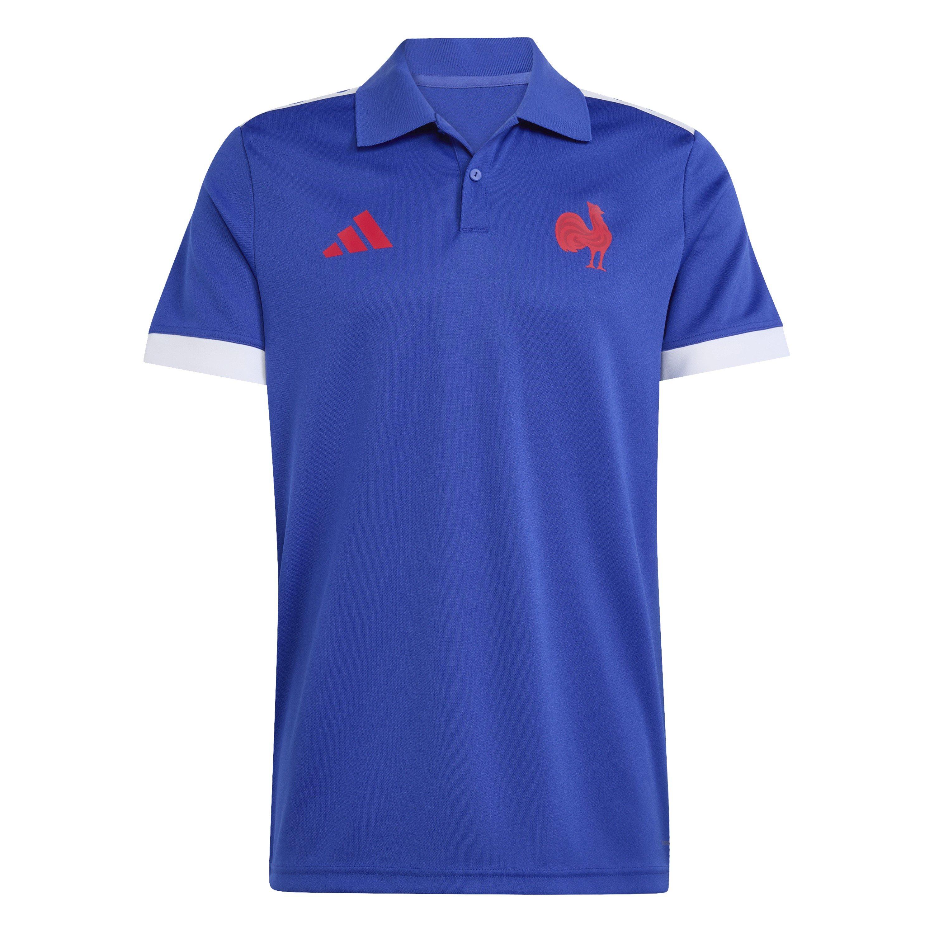 Adidas Men's France Rugby Polo Shirt 2025 - Semi L Blue - M