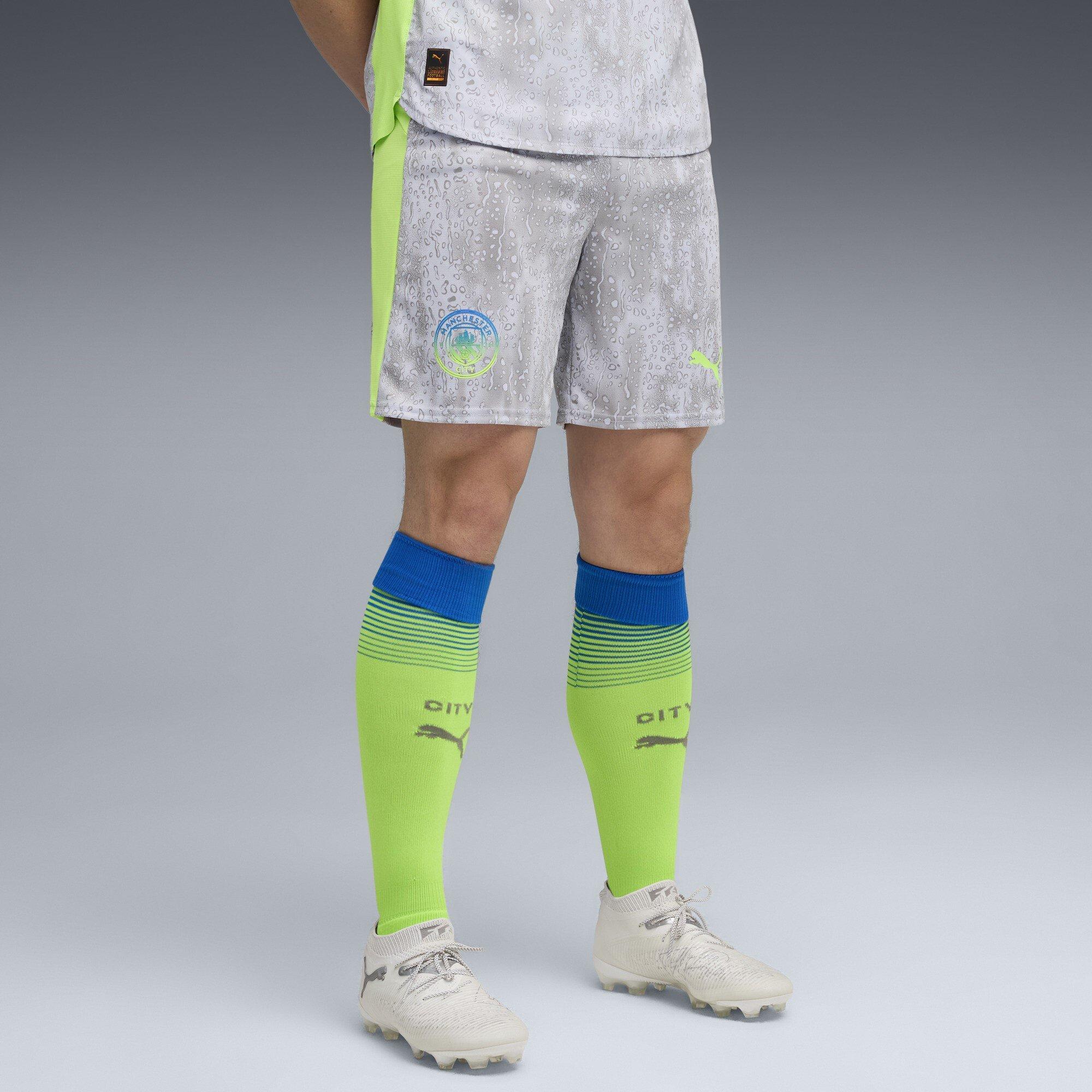 Grey/Green - Puma - Manchester City Third Shorts 2025 2026 Adults - 3