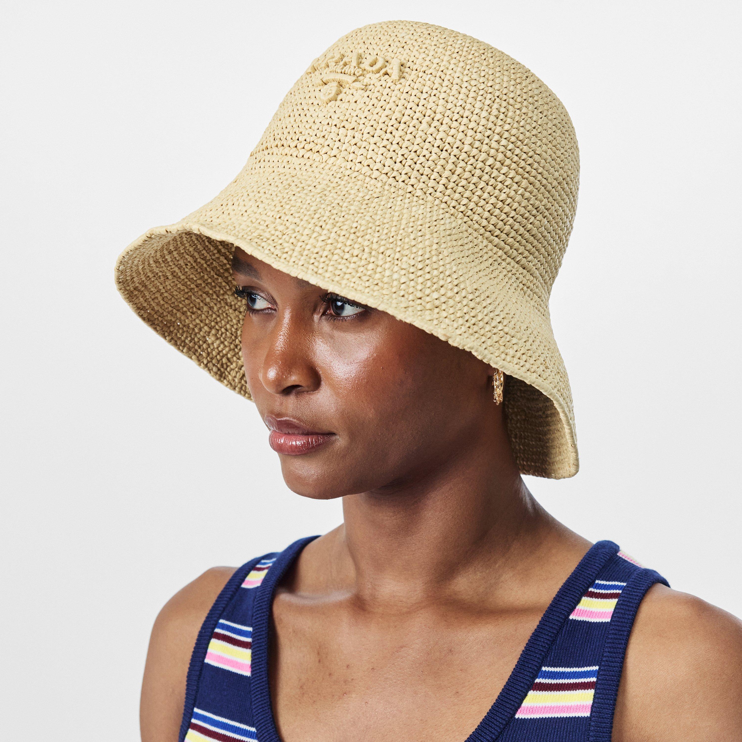 Naturale - Prada - Women's Crochet Logo Floppy Hat - 3